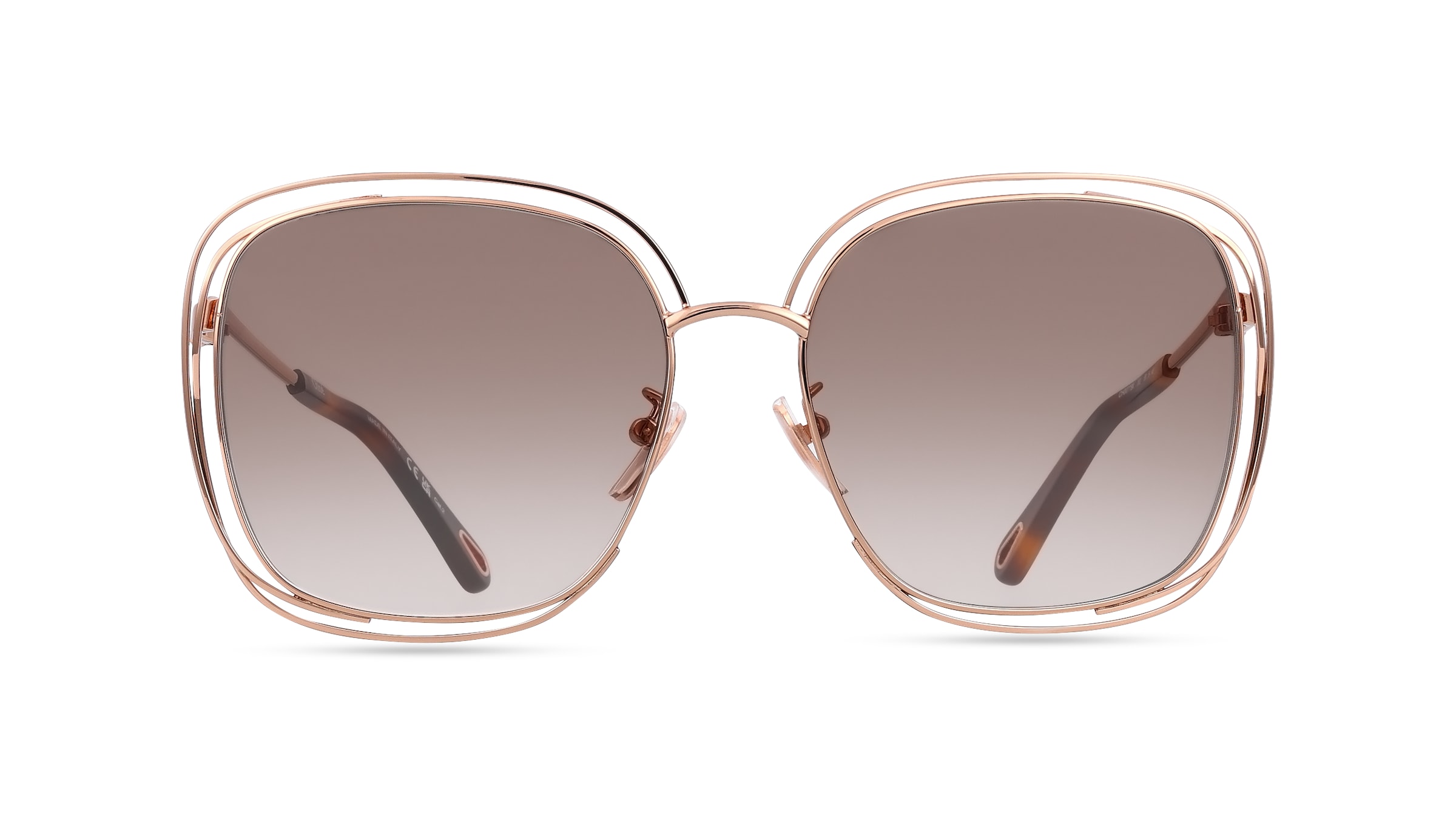 Chloé CH0077SK Damen-Sonnenbrille Vollrand Eckig Metall-Gestell, gold