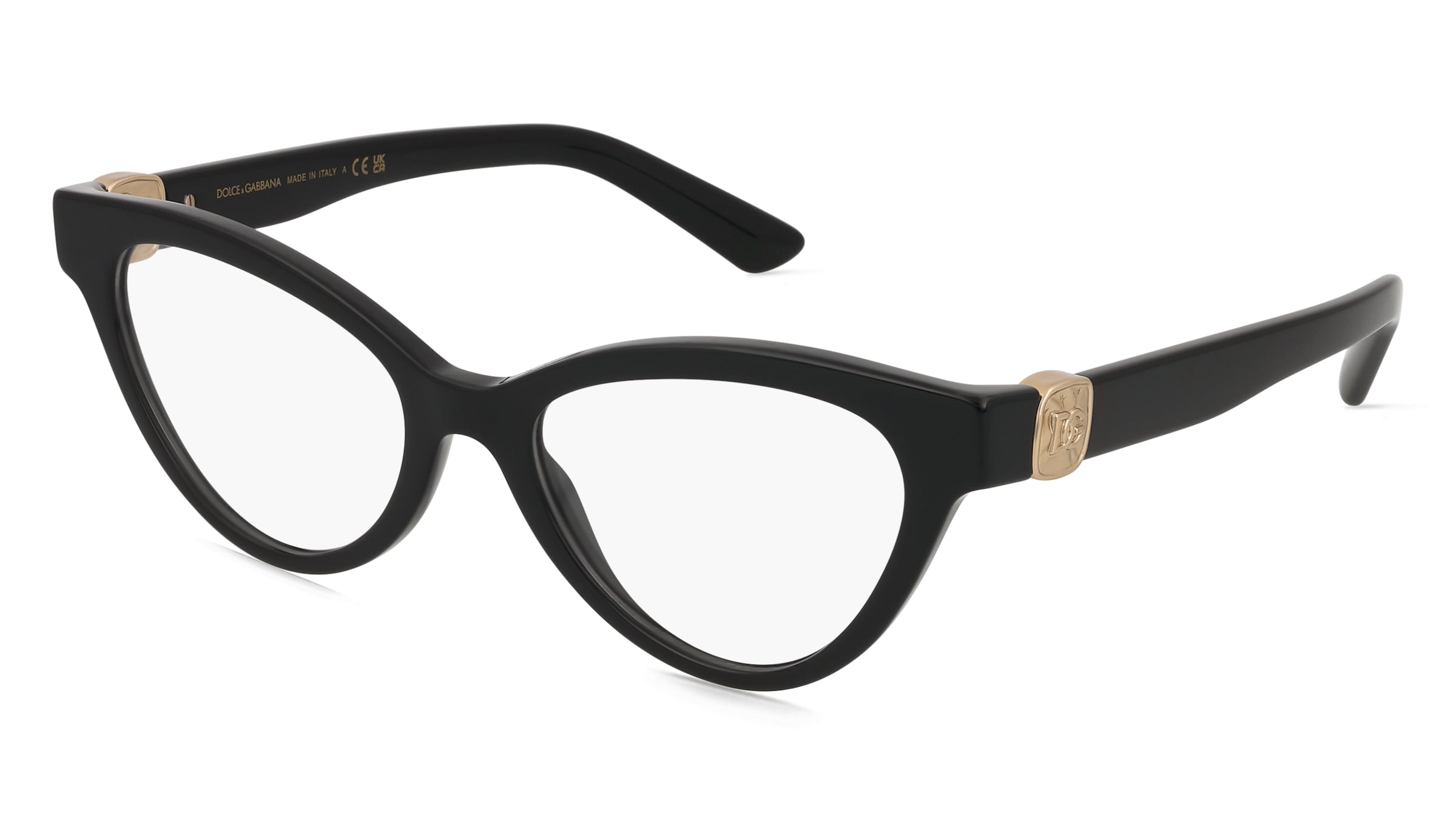 Dolce&amp;Gabbana 0DG3394 Damen-Brille inkl. Gläser Vollrand Cat Eye Acetat-Gestell 52/18/145, Schwarz