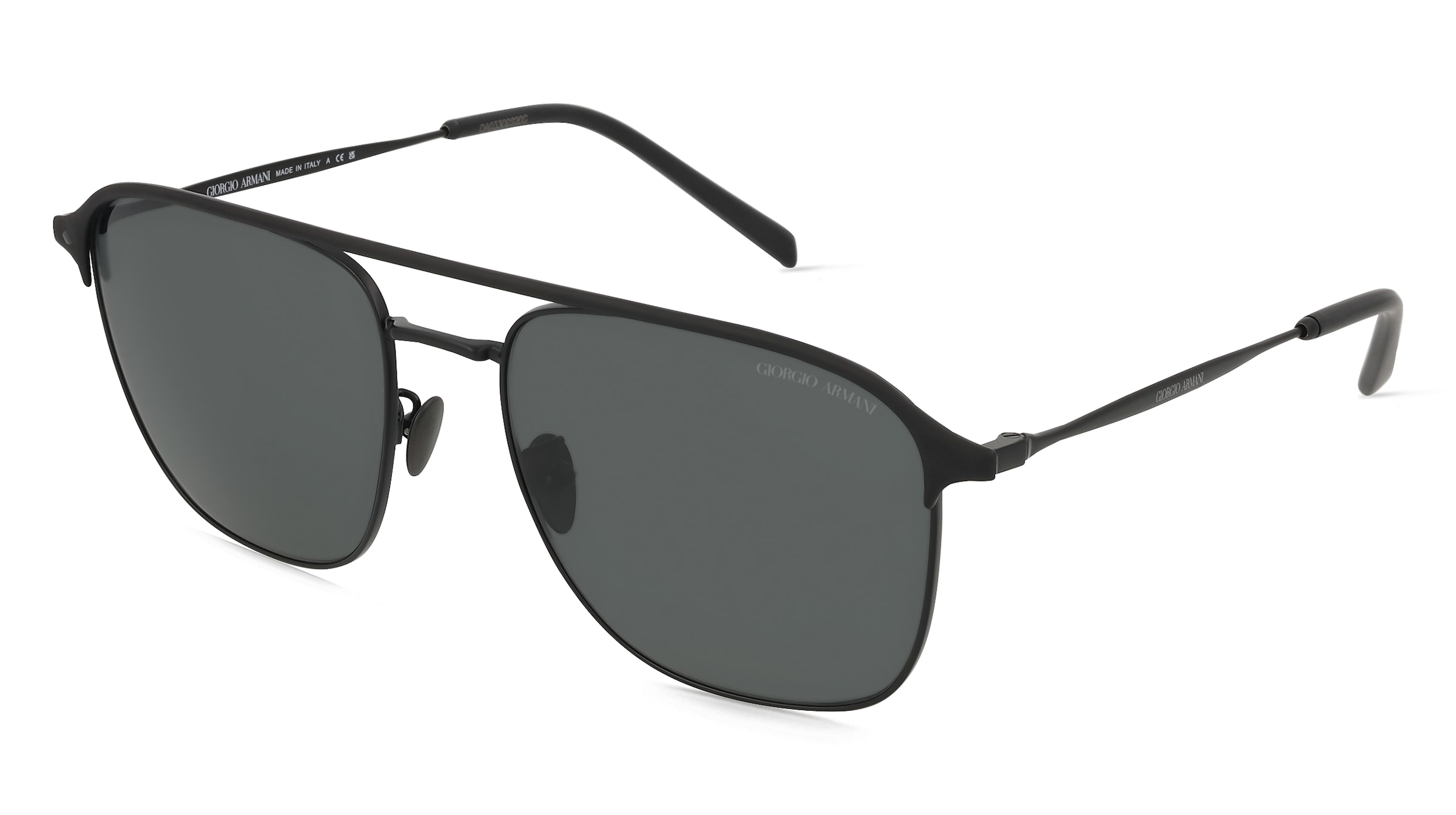 Giorgio Armani 0AR6154 Herren-Sonnenbrille Vollrand Quadratisch Edelstahl-Gestell, Schwarz