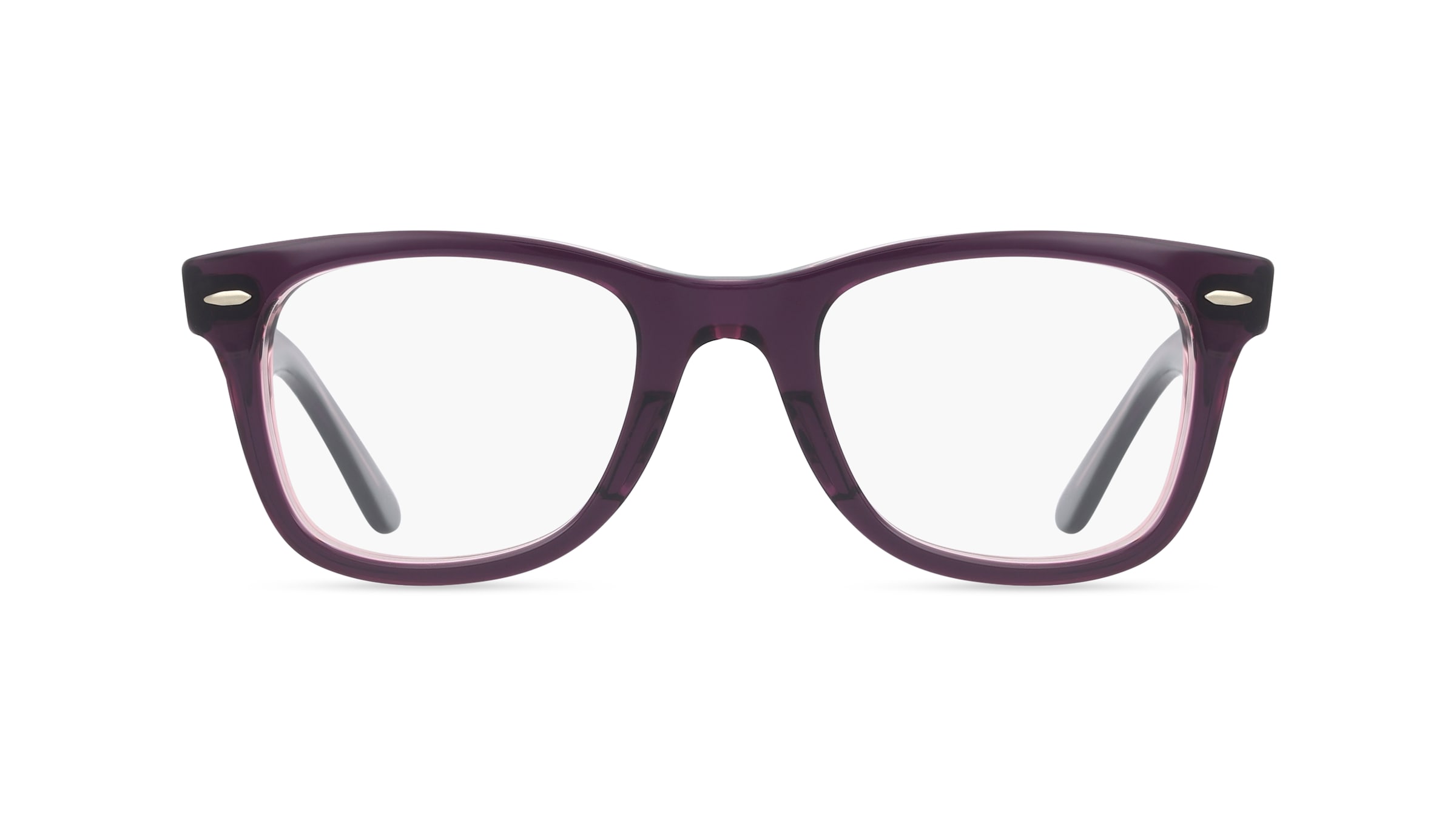 Ray-Ban 0RX4340V WAYFARER EASE Unisex-Brille inkl. Gläser Vollrand Quadratisch Kunststoff-Gestell 50/22/150, lila