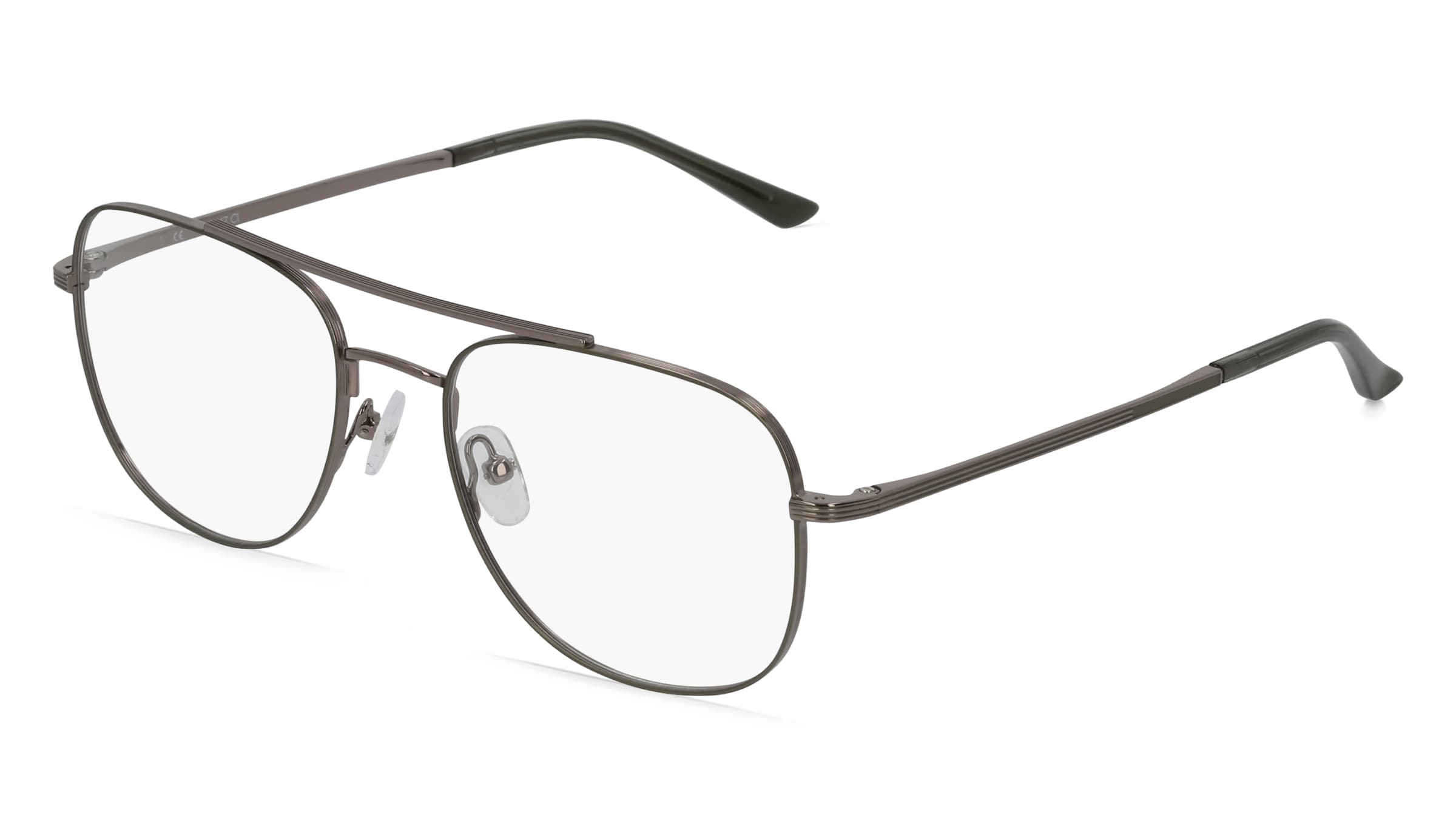 Fielmann BE 017 CL Herren-Brille inkl. Gläser Vollrand Pilot Edelstahl-Gestell 54/18/140, Grau