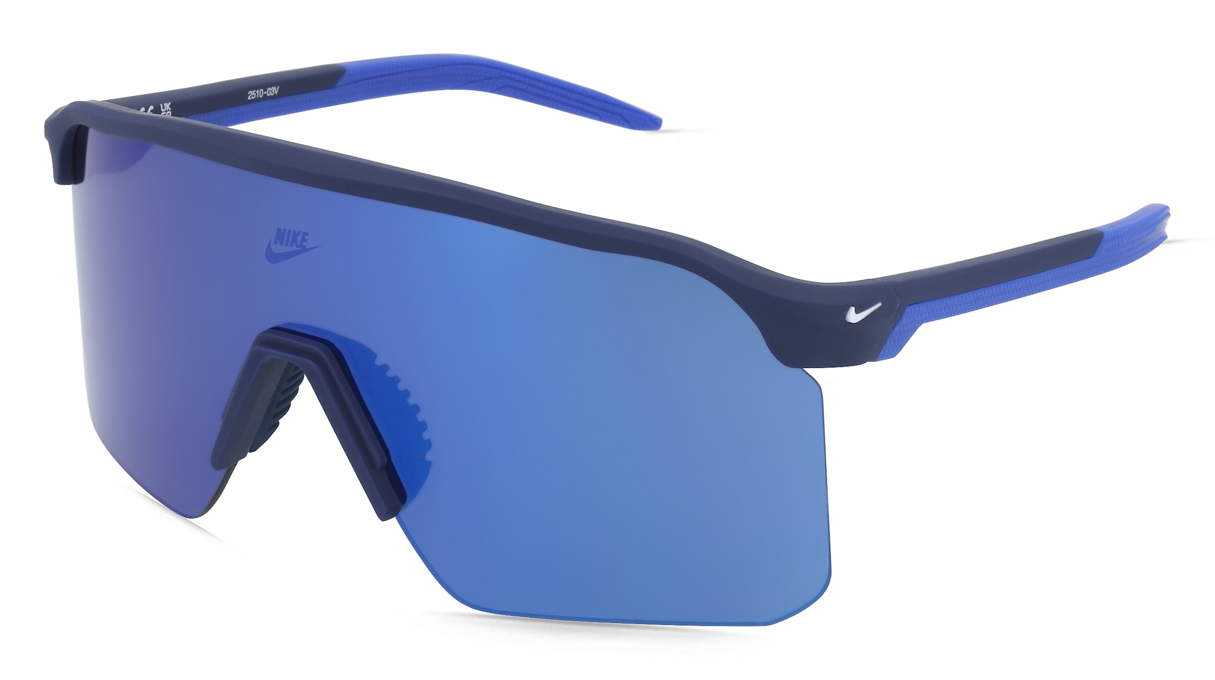Nike NIKE EXPEDITION SHIELD N IU4705X Herren-Sonnenbrille Halbrand Monoscheibe Kunststoff-Gestell, Blau