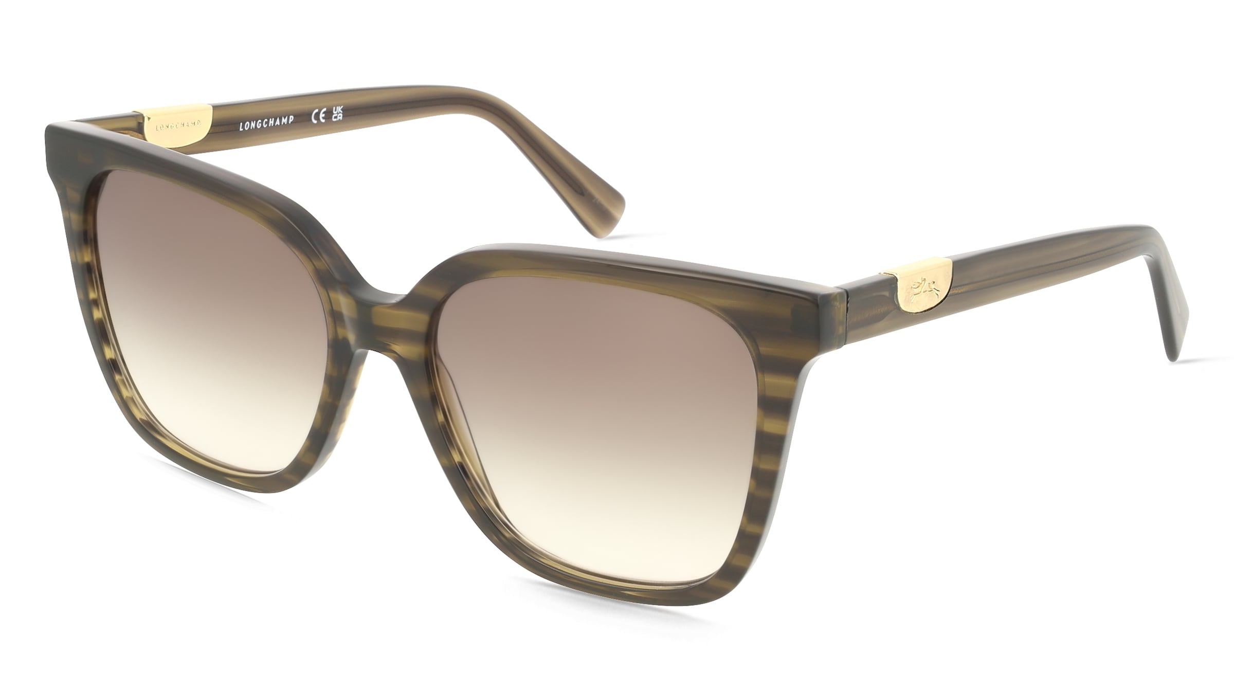 Longchamp LO772S Unisex-Sonnenbrille Vollrand Butterfly Acetat-Gestell, Grün