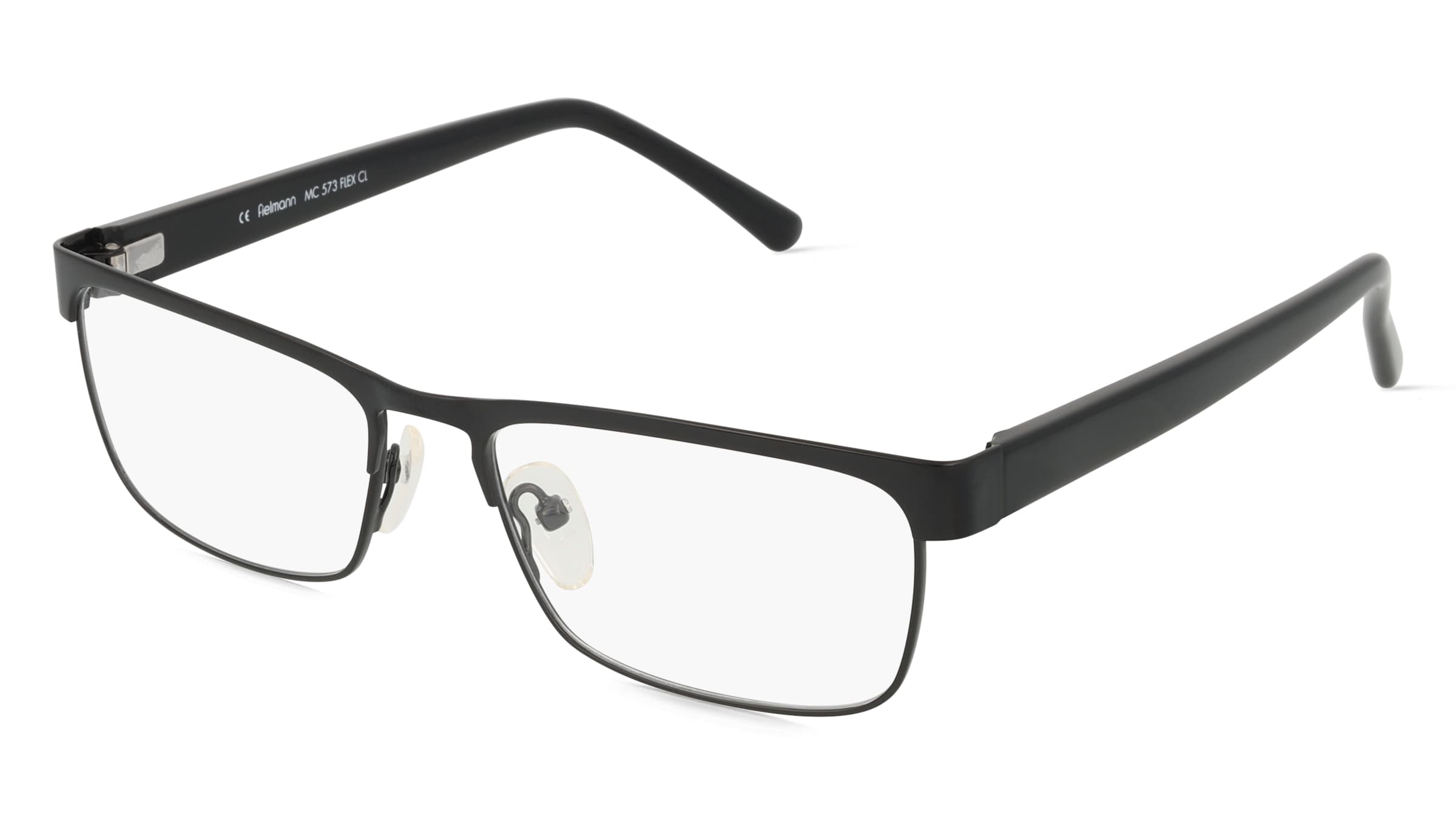 Fielmann MC 573 FLEX CL Herren-Brille inkl. Gläser Vollrand Eckig Edelstahl-Gestell 52mm/16mm/140mm, schwarz