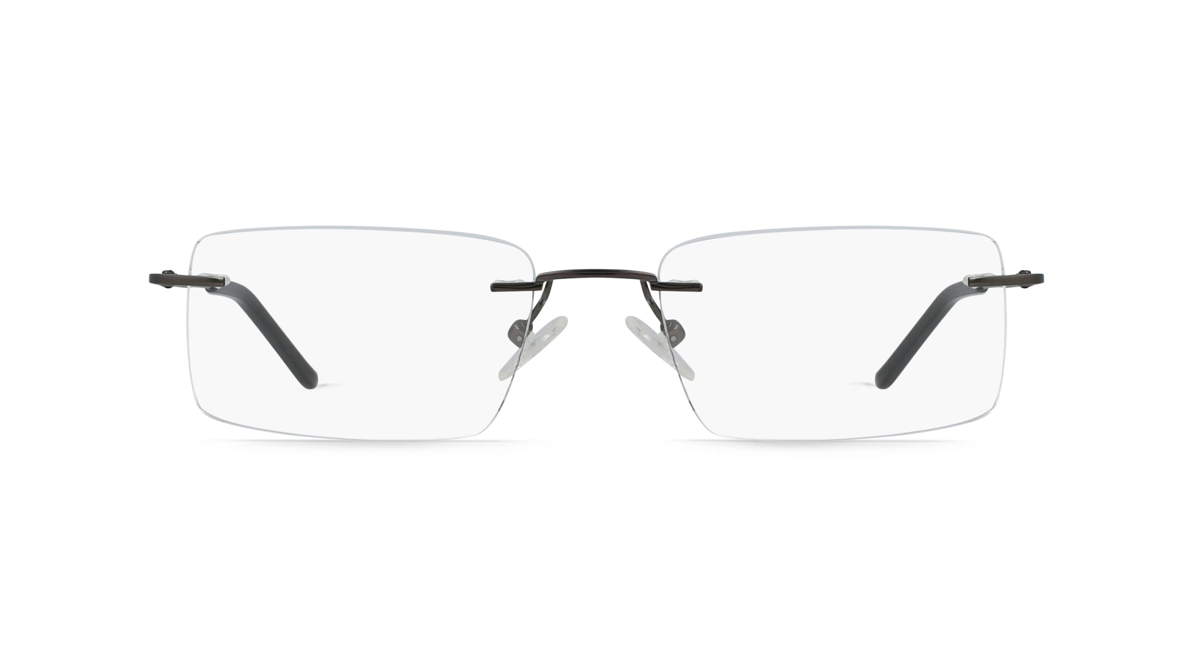 Fielmann ABC 057 CL Herren-Brille inkl. Gläser Randlos Eckig Titan-Gestell 53mm/19mm/140mm, grau