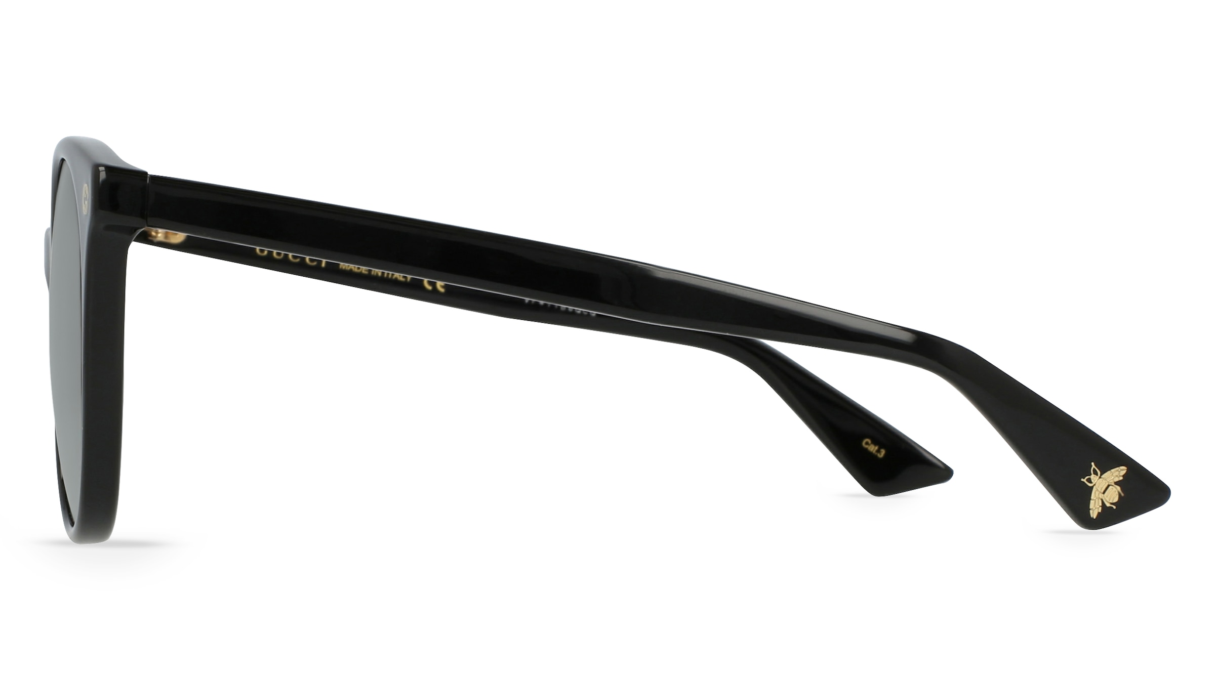 Thumbnail - Gucci GG0091S Damen-Sonnenbrille Vollrand Rund Kunststoff-Gestell, schwarz