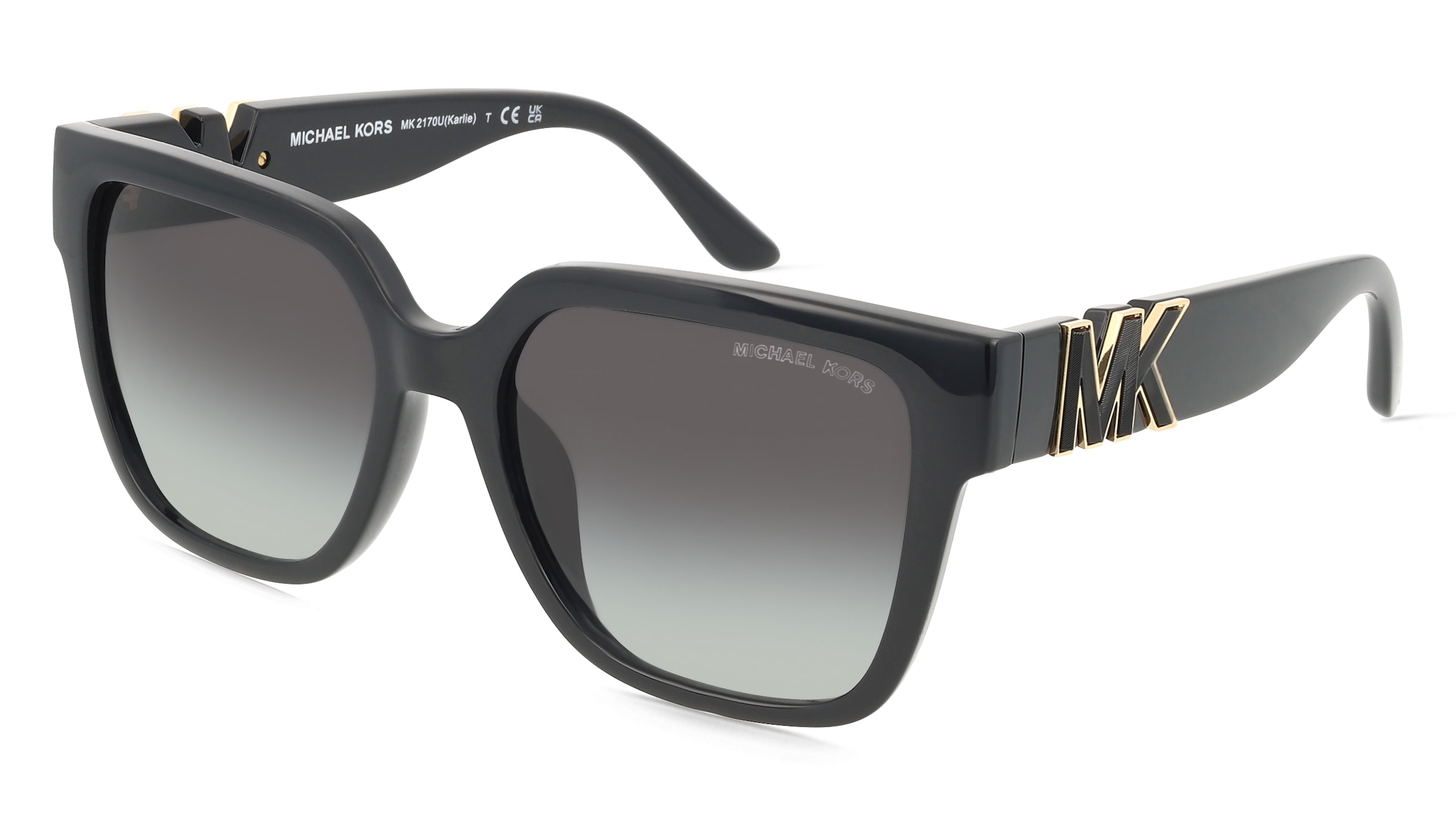 Michael Kors MK2170U KARLIE Damen-Sonnenbrille Vollrand Quadratisch Kunststoff-Gestell, Schwarz