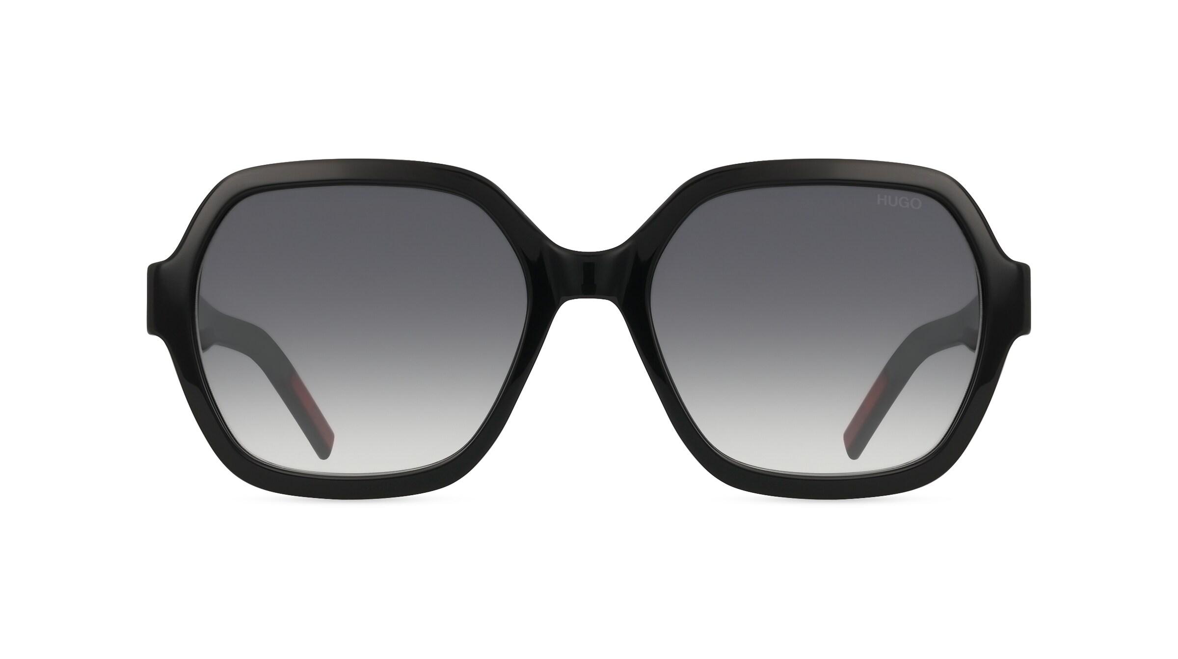 Hugo HG 1265/S Damen-Sonnenbrille Vollrand Achteckig Acetat-Gestell, schwarz