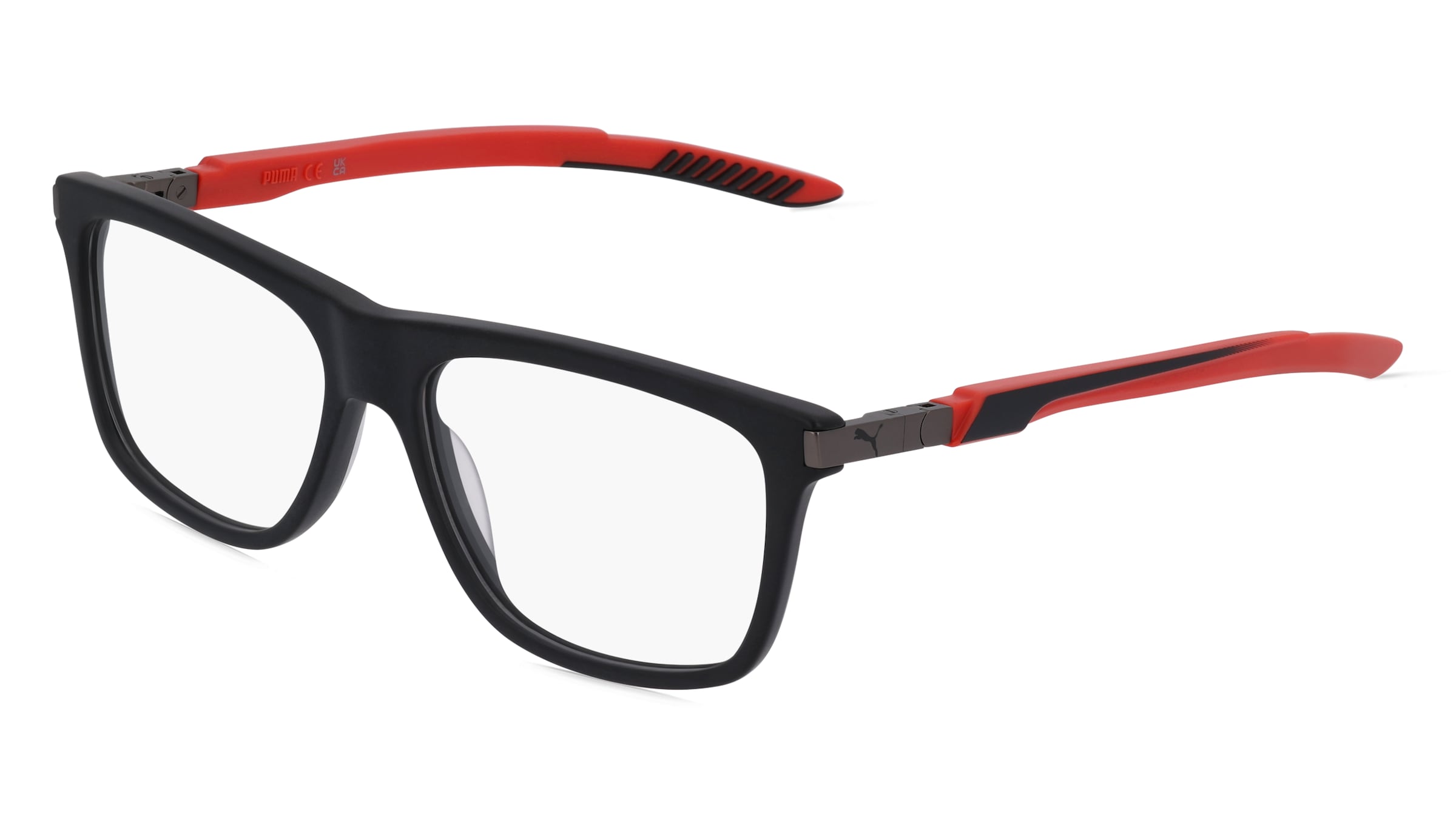 Puma PU 0379O Herren-Brille inkl. Gläser Vollrand Quadratisch Acetat-Gestell 56/16/140, Schwarz