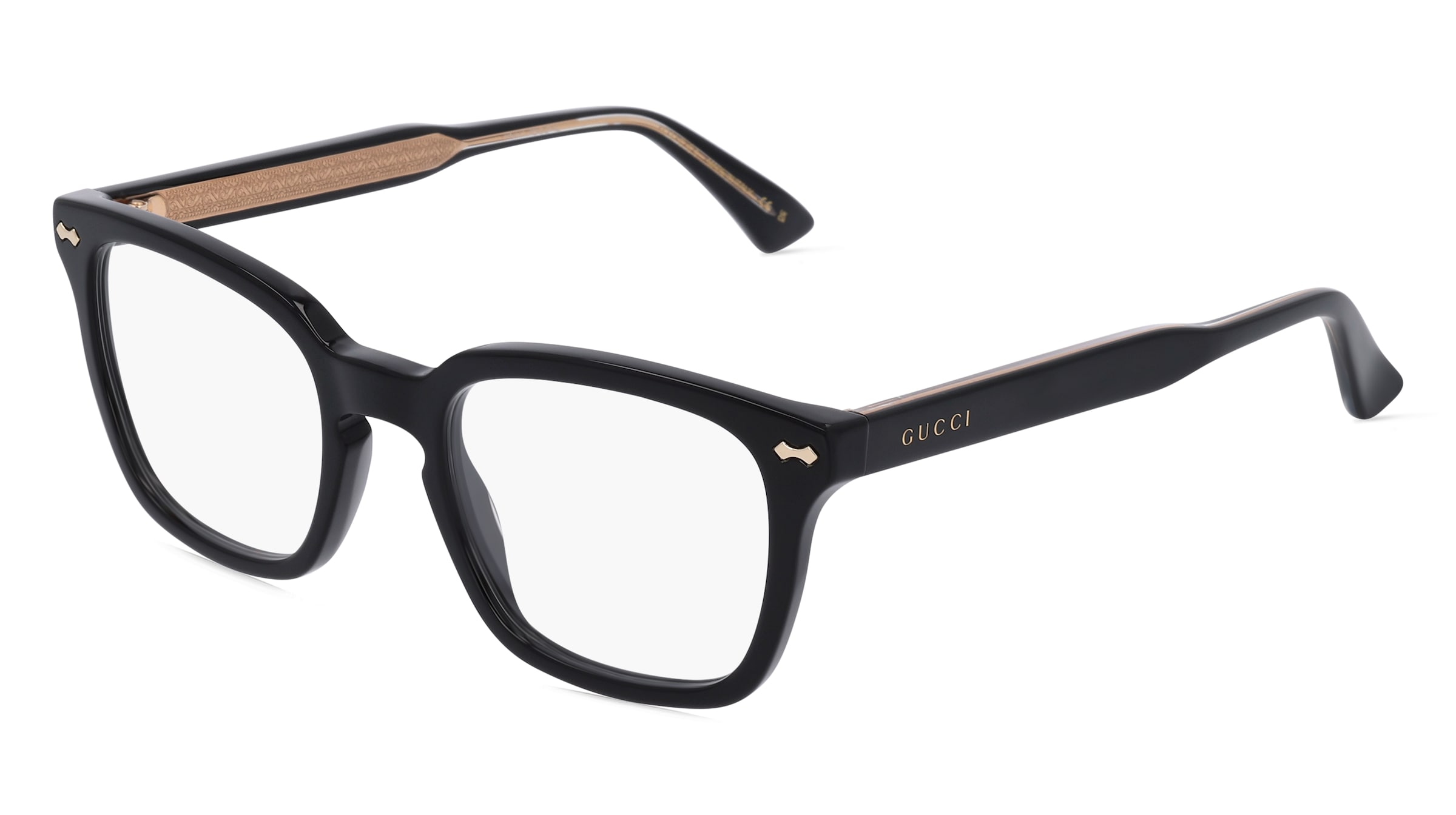 Gucci GG0184O Unisex-Brille inkl. Gläser Vollrand Quadratisch Kunststoff-Gestell 50/21/145, Schwarz
