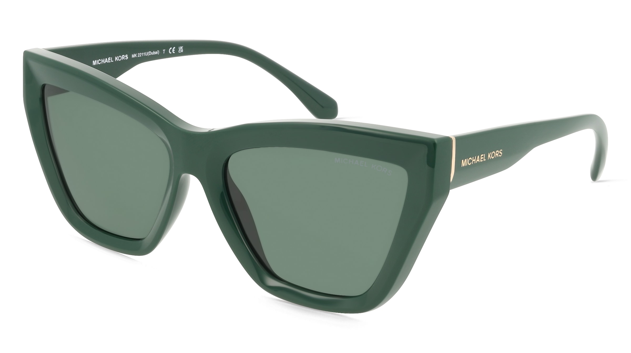 Michael Kors MK2211U Damen-Sonnenbrille Vollrand Cat Eye Kunststoff-Gestell, Grün