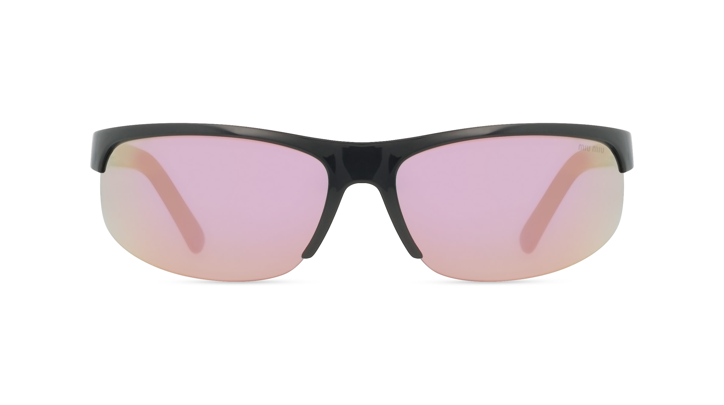 Miu Miu MUA02S Damen-Sonnenbrille Halbrand Oval Kunststoff-Gestell, schwarz