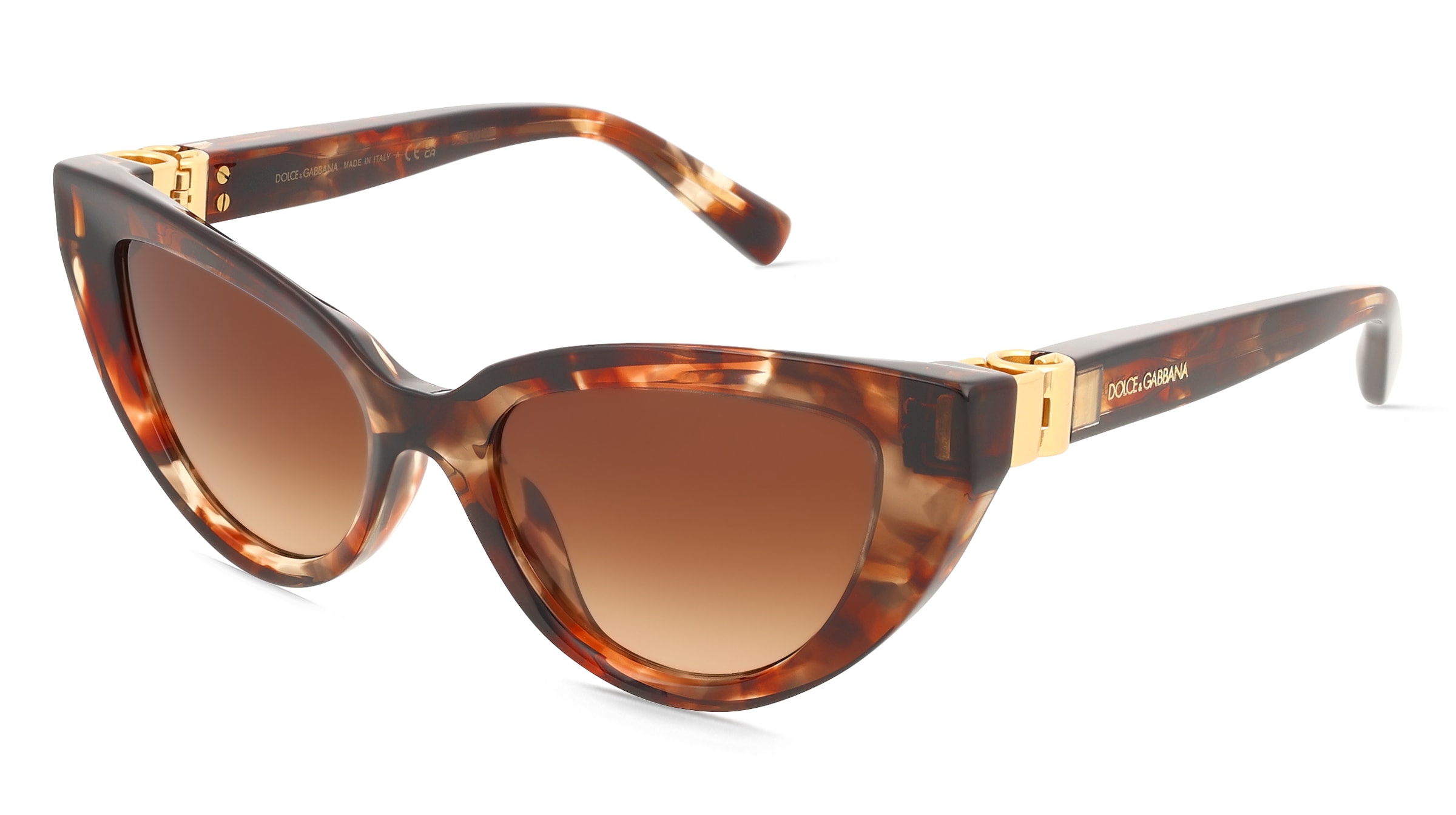 Dolce&amp;Gabbana DG4497 Damen-Sonnenbrille Vollrand Cat Eye Acetat-Gestell, Havanna