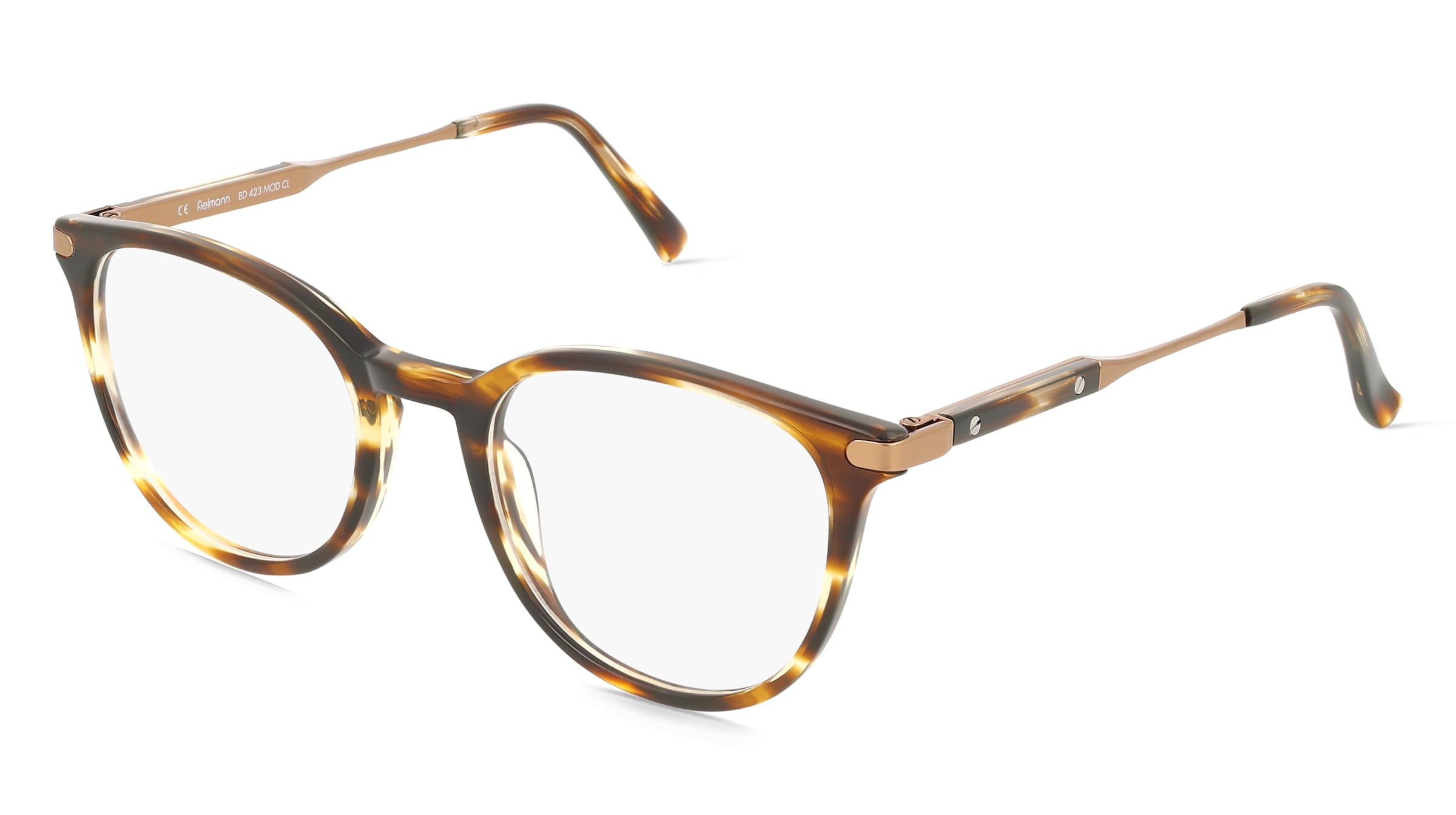 Fielmann BD 423 MOD CL SCOTT Damen-Brille inkl. Gläser Vollrand Panto Acetat-Gestell 49/19/140, Havanna