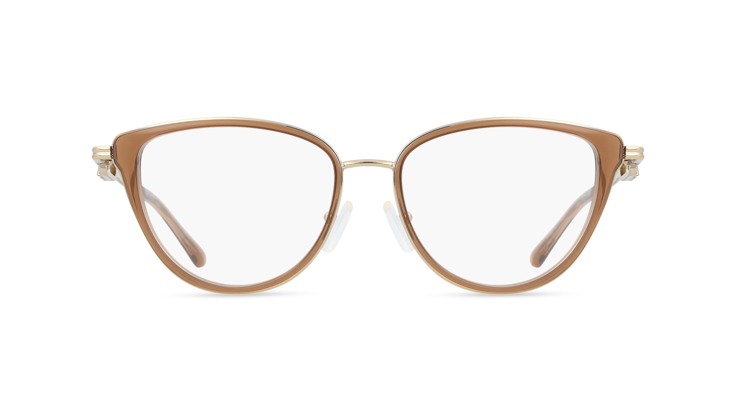 Michael Kors MK3103 HILTON HEAD Damen-Brille inkl. Gläser Vollrand Cat Eye Metall-Gestell 53/17/140, Braun