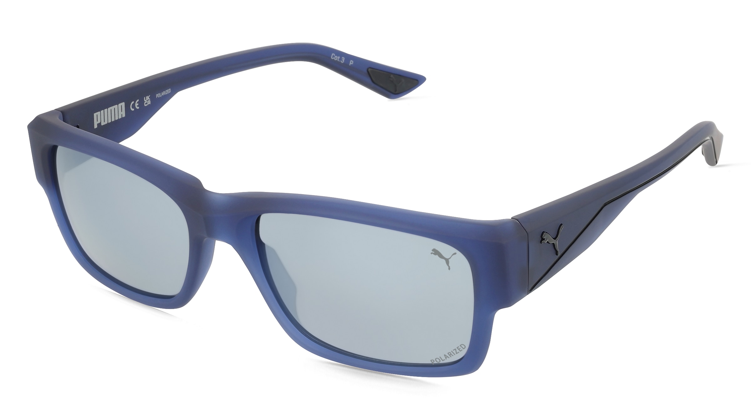 Puma PU0438S Unisex-Sonnenbrille Vollrand Eckig Kunststoff-Gestell, Blau