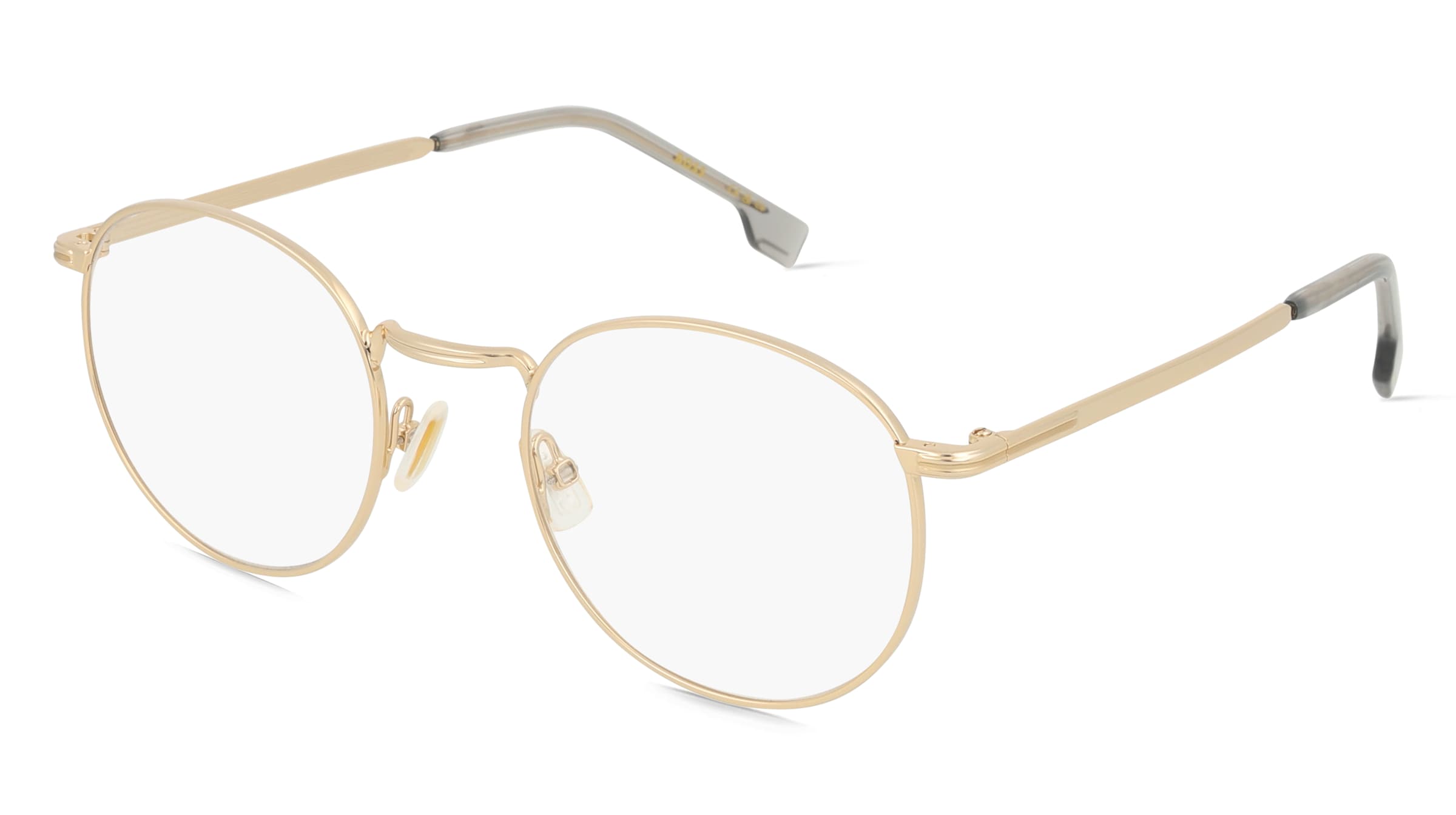 Boss 1605 Herren-Brille inkl. Gläser Vollrand Rund Metall-Gestell 50/21/145, Gold