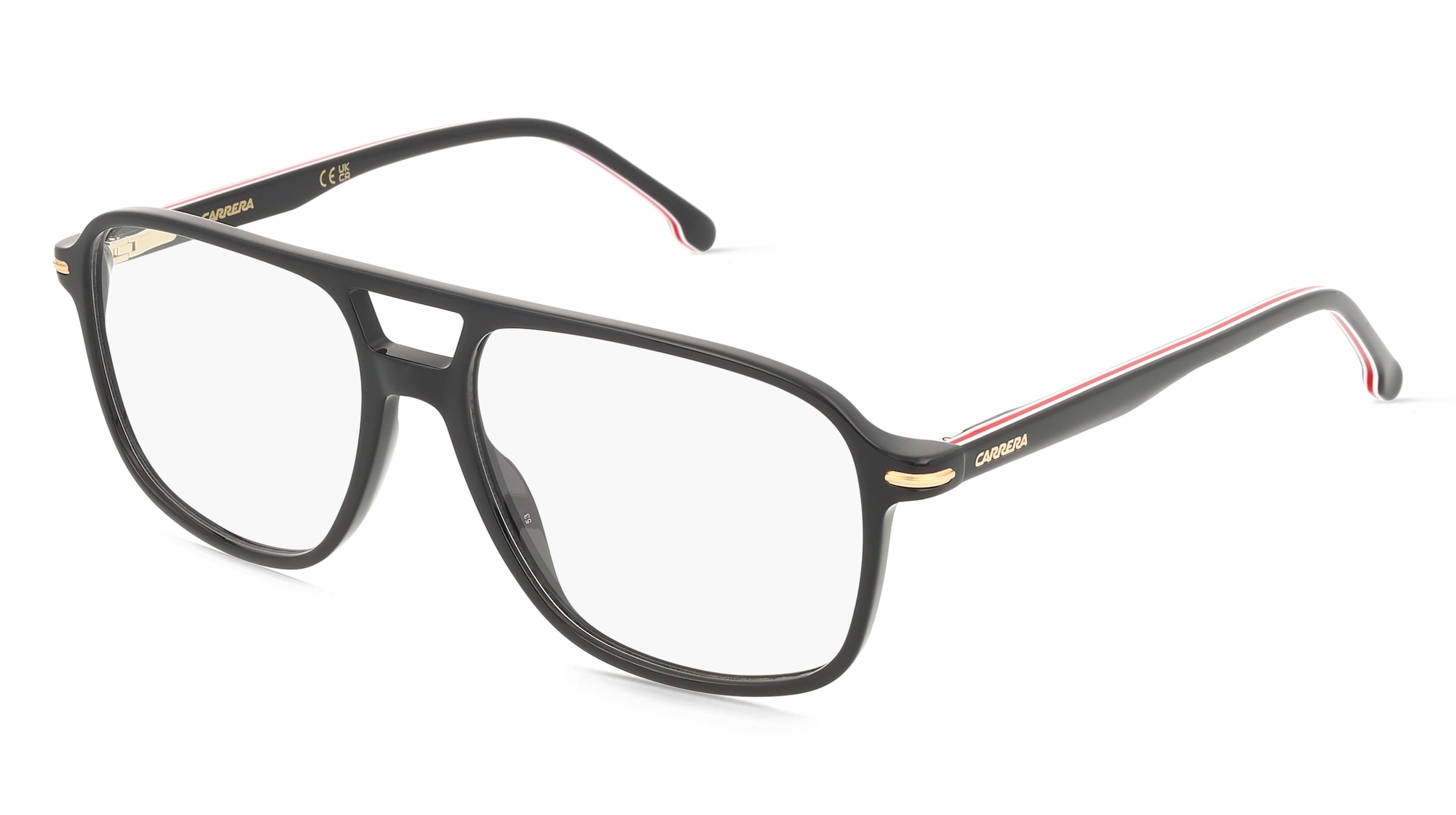 Carrera 373 Herren-Brille inkl. Gläser Vollrand Eckig Acetat-Gestell 55/16/145, Schwarz