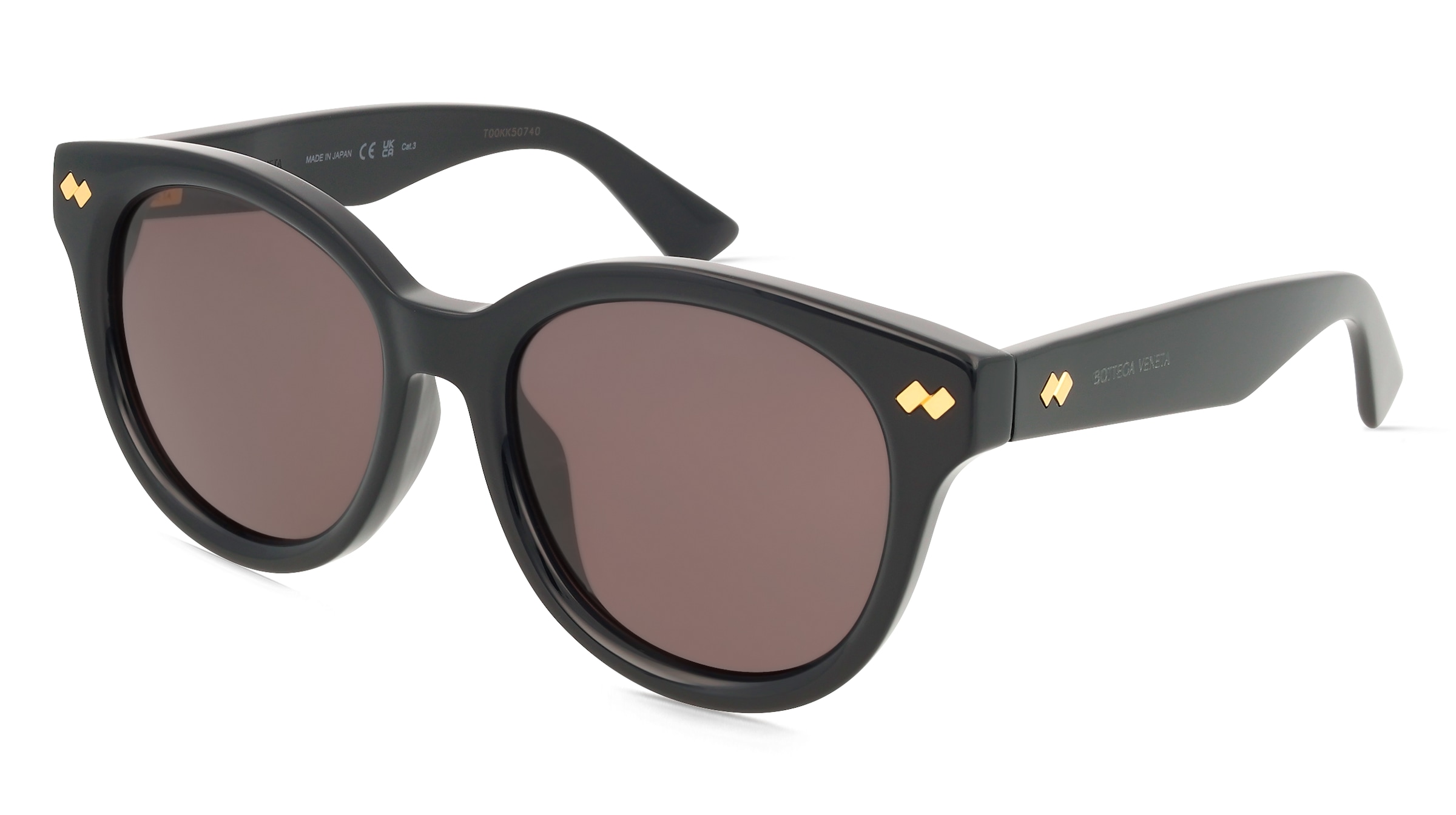 Bottega Veneta BV1352SK Damen-Sonnenbrille Vollrand Panto Acetat-Gestell, Schwarz