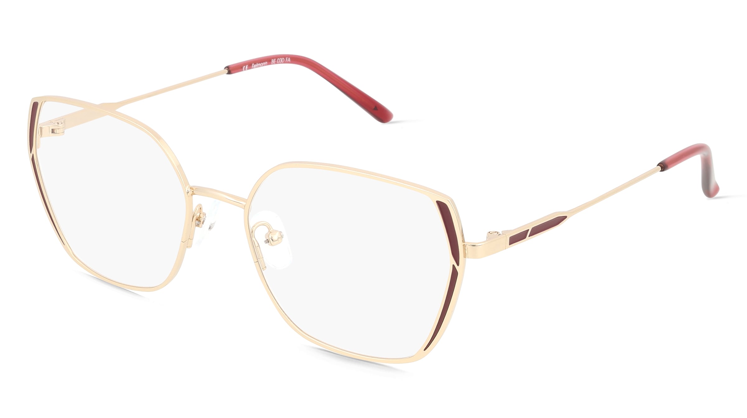 Fielmann BE 030 FA Damen-Brille inkl. Gläser Vollrand Quadratisch Edelstahl-Gestell 52/17/140, Gold