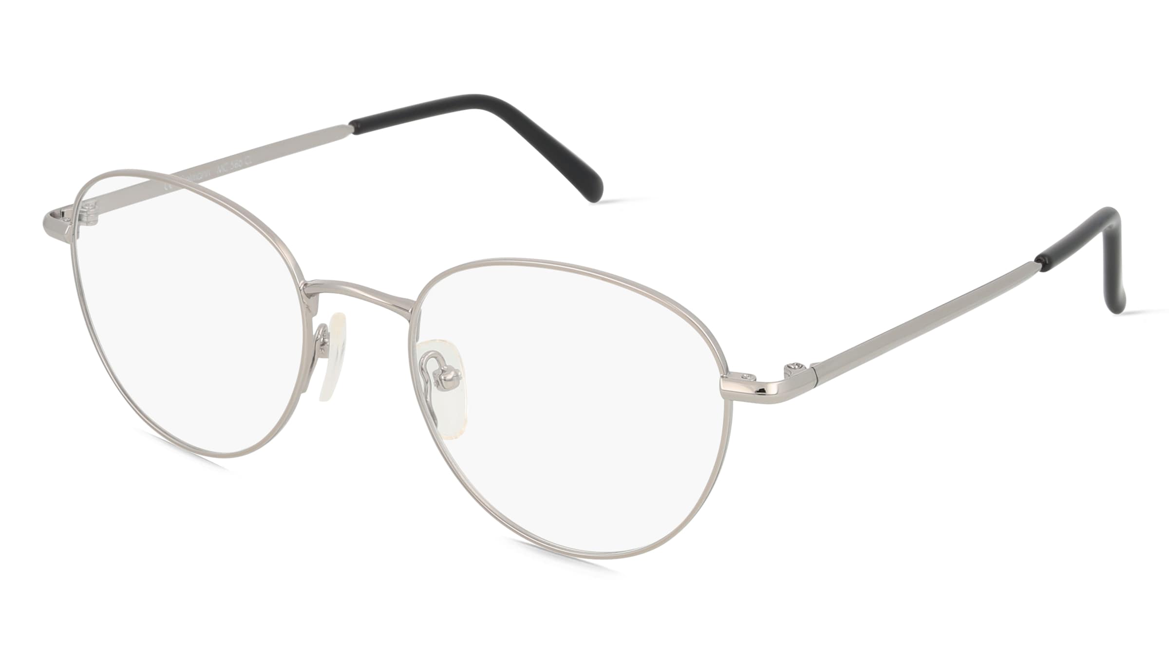 Fielmann MC 586 CL Unisex-Brille inkl. Gläser Vollrand Panto Edelstahl-Gestell 50mm/19mm/140mm, grau