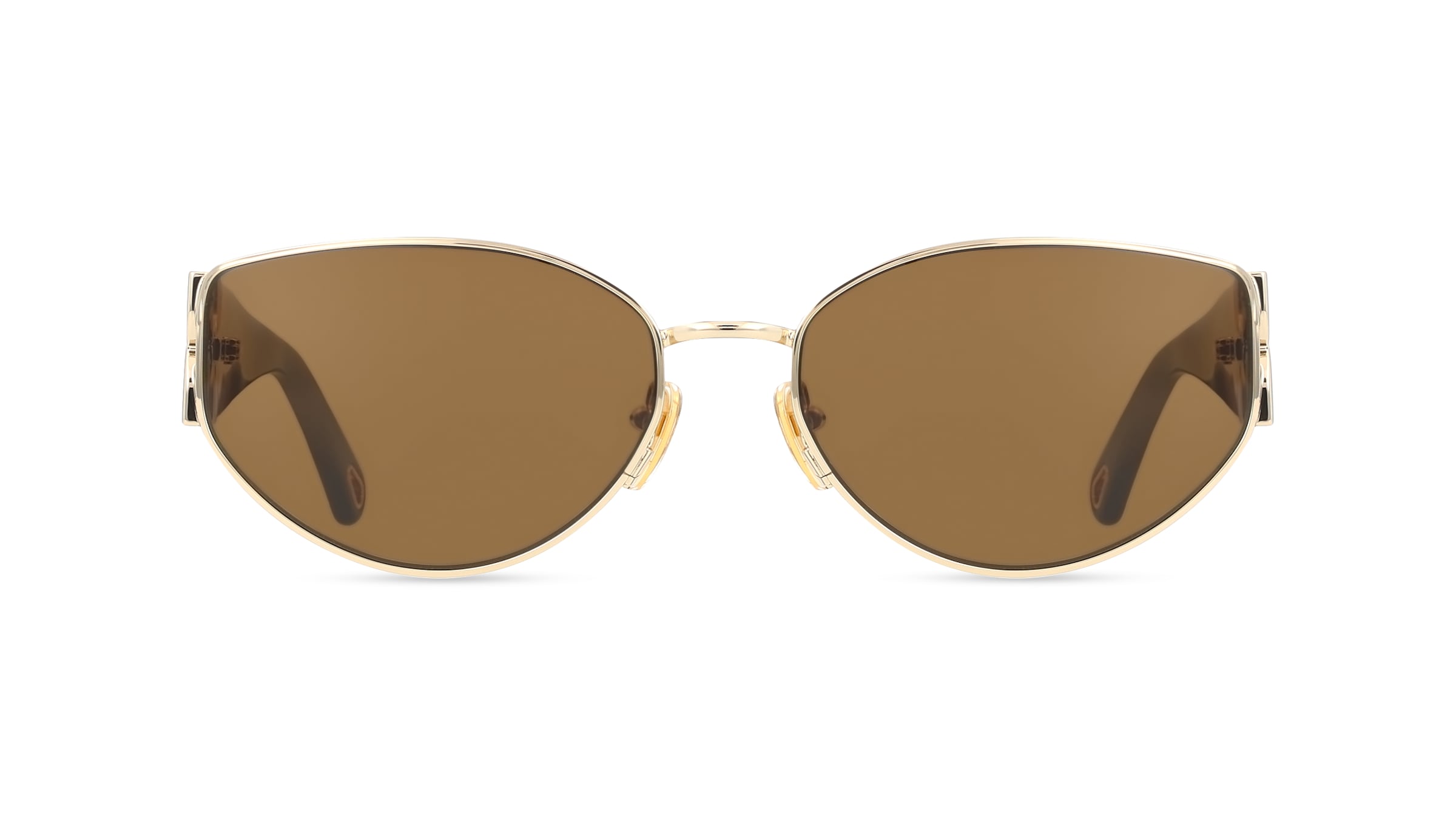 Chloé CH0260S Damen-Sonnenbrille Vollrand Oval Metall-Gestell, gold