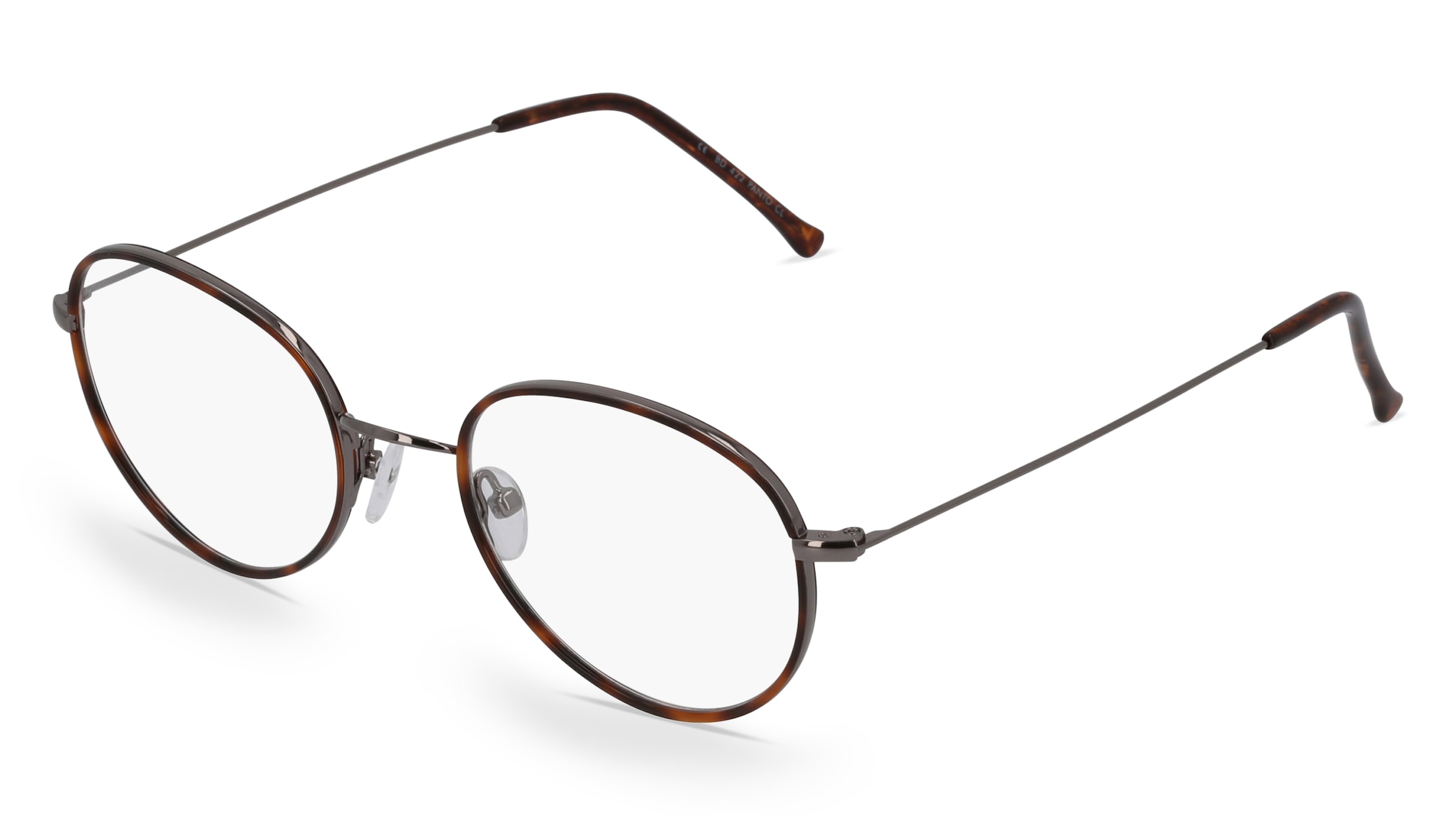 Fielmann BD 422 PANTO CL Unisex-Brille inkl. Gläser Vollrand Panto Edelstahl-Gestell 48/20/135, Grau