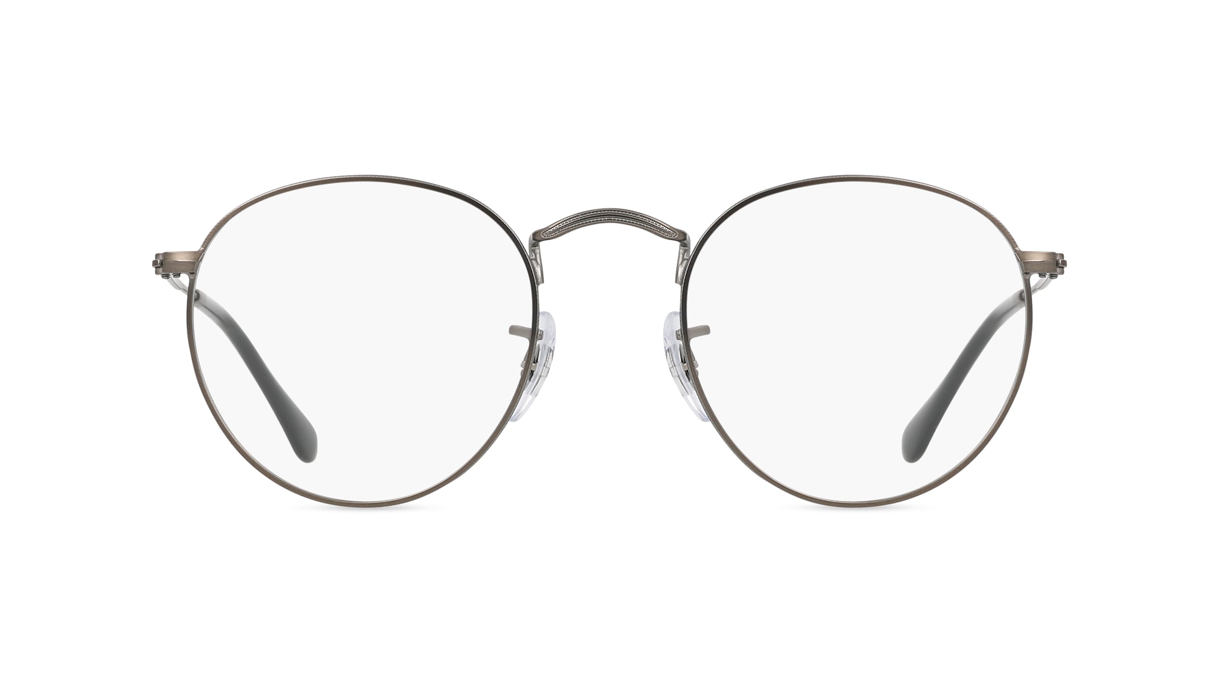 Ray-Ban RX3447V Herren-Brille inkl. Gläser Vollrand Rund Metall-Gestell 47mm/21mm/140mm, grau