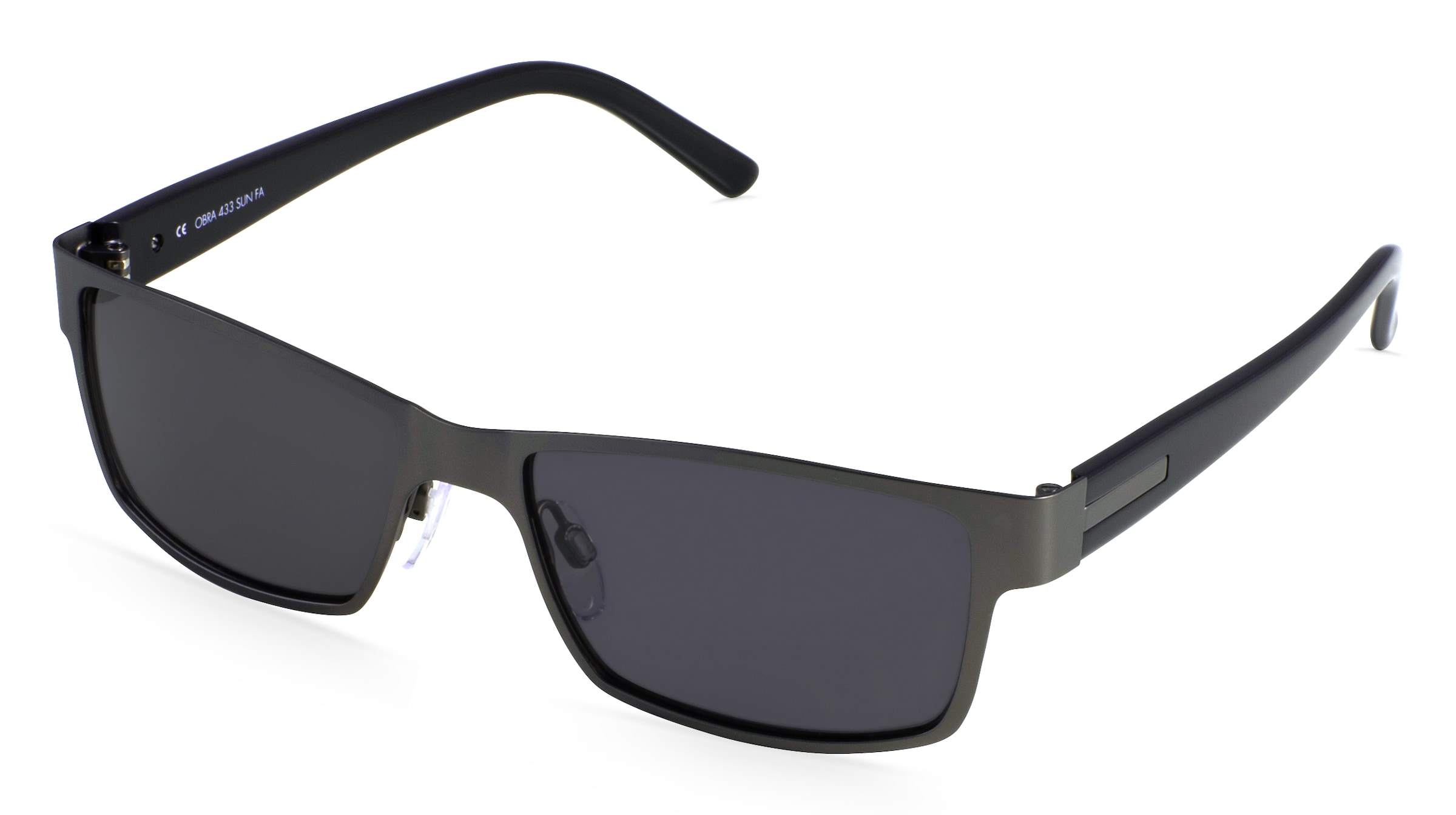 Fielmann OBRA 433 SUN FA Herren-Sonnenbrille Vollrand Quadratisch Metall-Gestell, Grau