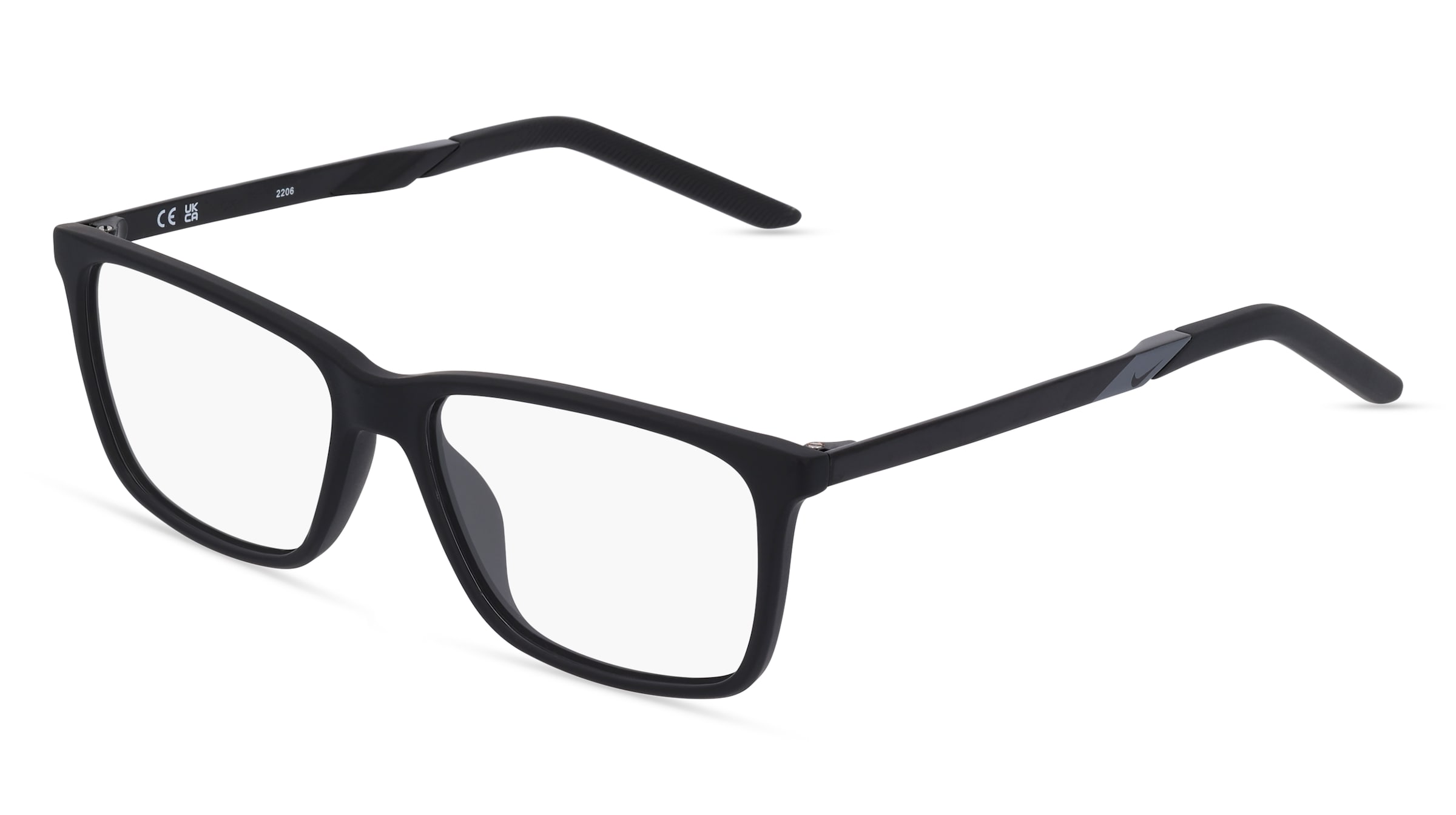 Nike 7258 Unisex-Brille inkl. Gläser Vollrand Quadratisch Kunststoff-Gestell 54/15/145, Schwarz