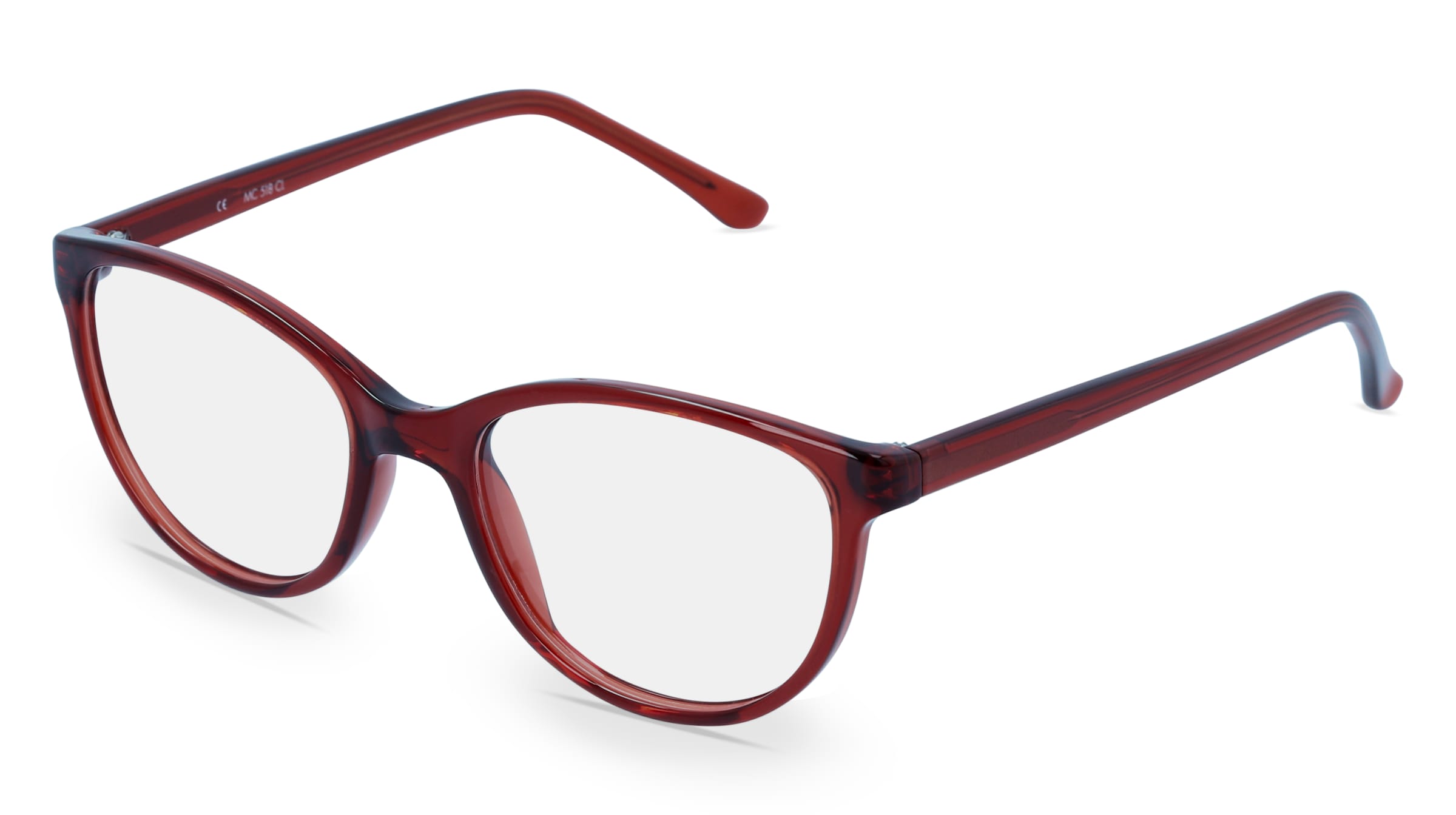 Fielmann MC 518 CL Damen-Brille inkl. Gläser Vollrand Butterfly Propionat-Gestell 50mm/18mm/140mm, rot