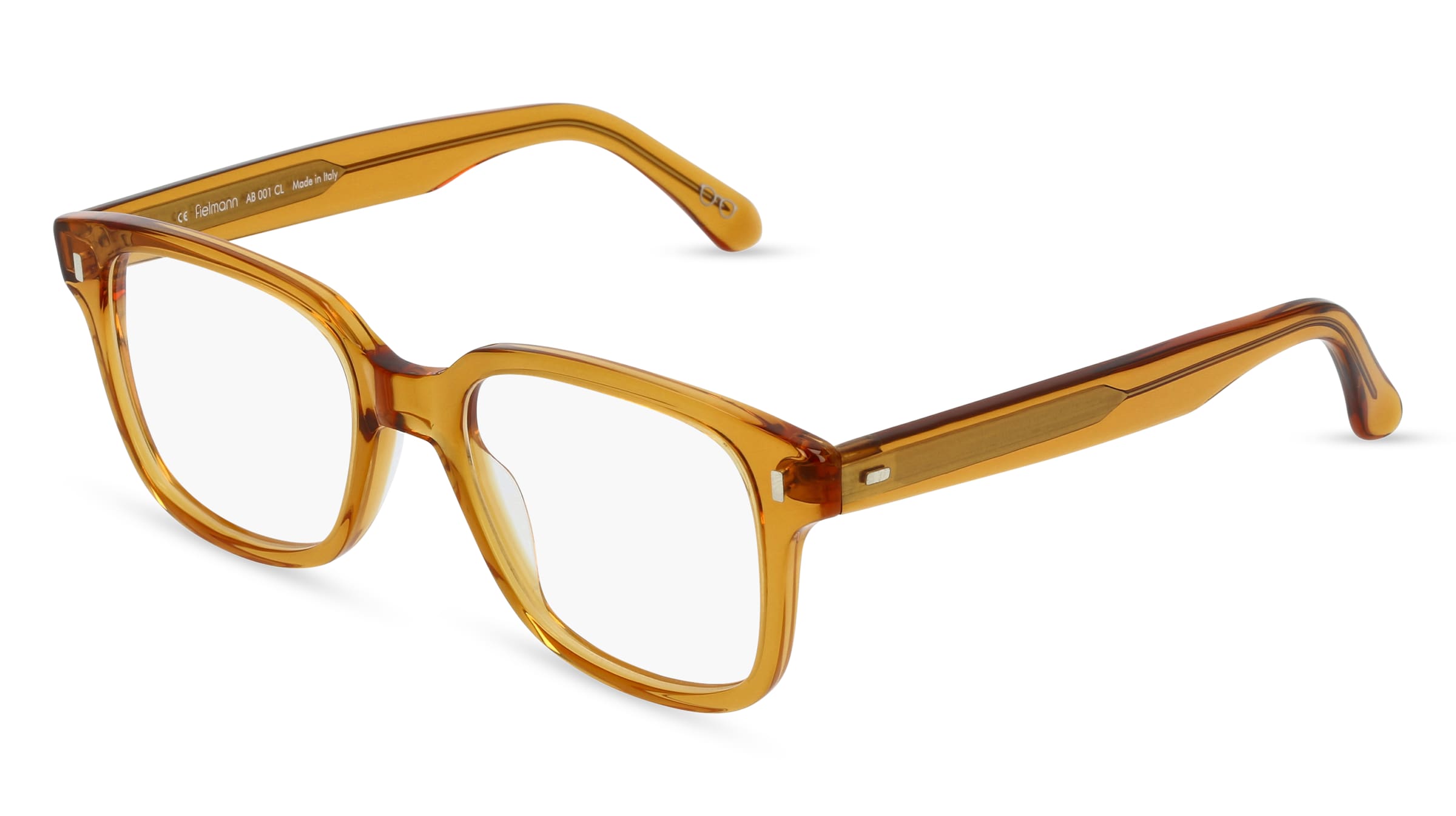 Fielmann AB 001 CL HENRY Herren-Brille inkl. Gläser Vollrand Quadratisch Acetat-Gestell 53/20/150, Gelb