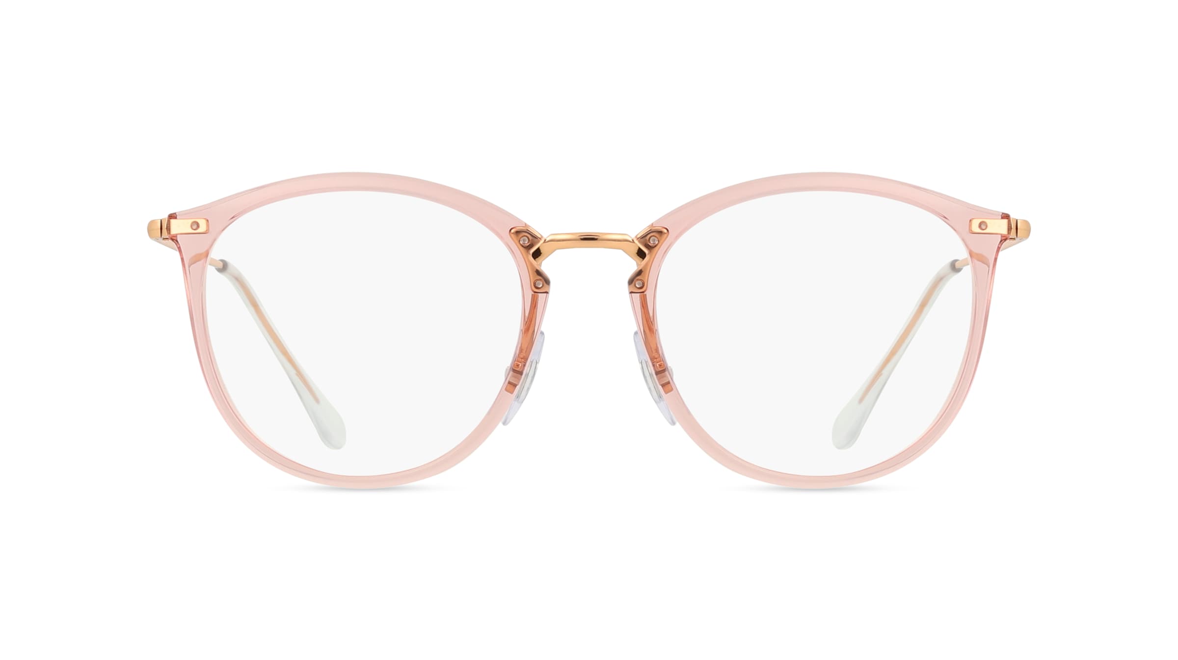 Ray-Ban RX7140 Unisex-Brille inkl. Gläser Vollrand Panto Kunststoff-Gestell 51mm/20mm/150mm, pink