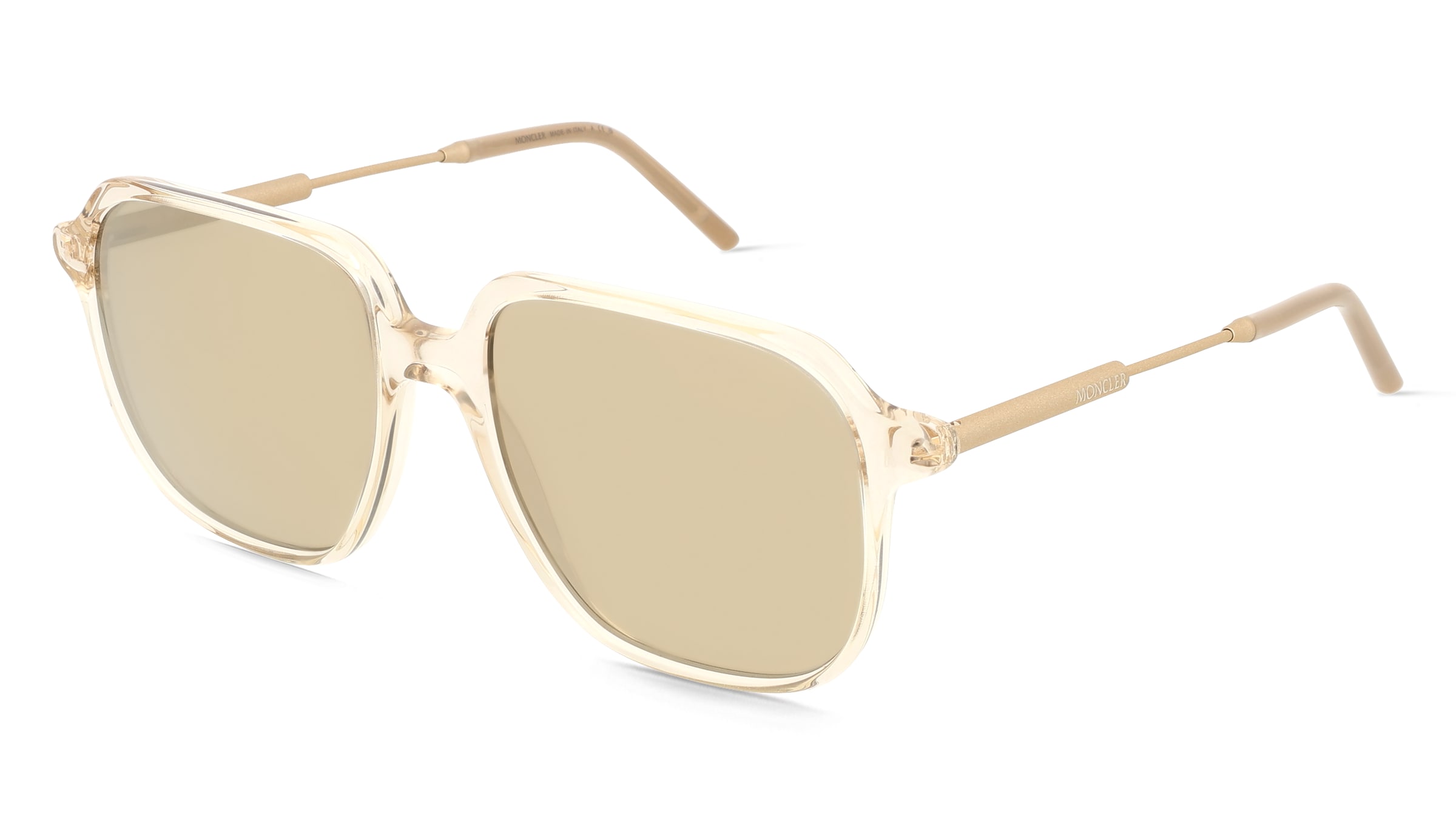 Moncler ME6010 Unisex-Sonnenbrille Vollrand Pilot Acetat-Gestell, Beige