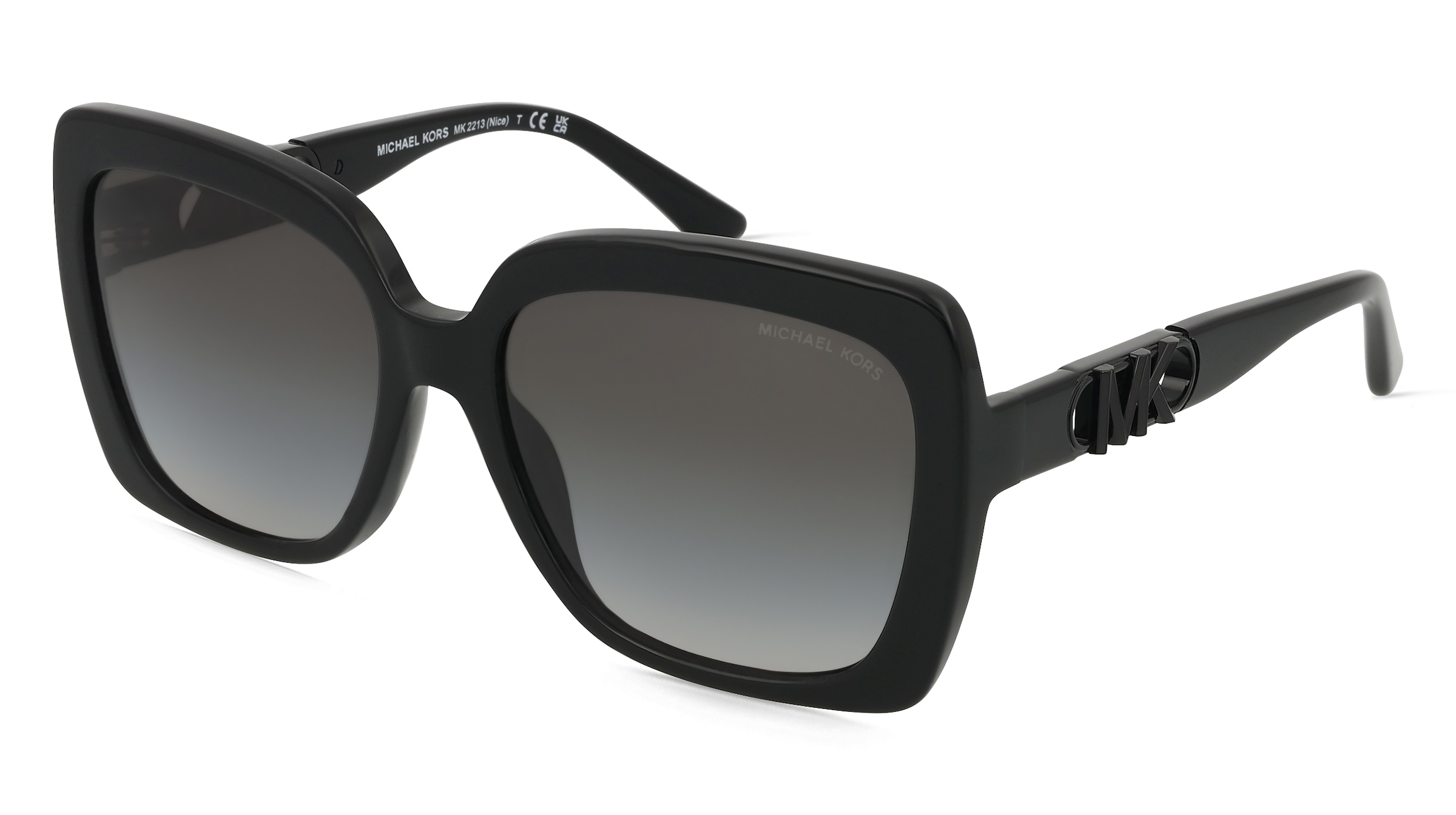 Michael Kors 0MK2213 NICE Damen-Sonnenbrille Vollrand Quadratisch Acetat-Gestell, Schwarz