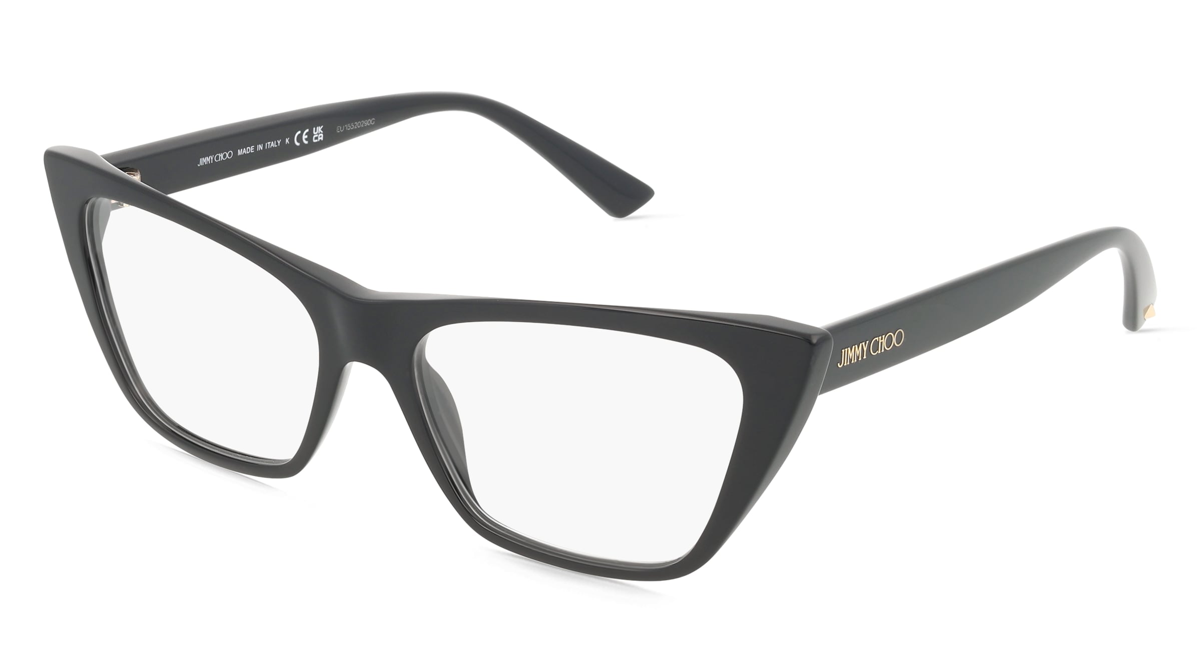 Jimmy Choo JC3025 Damen-Brille inkl. Gläser Vollrand Cat Eye Acetat-Gestell 54/16/140, Schwarz