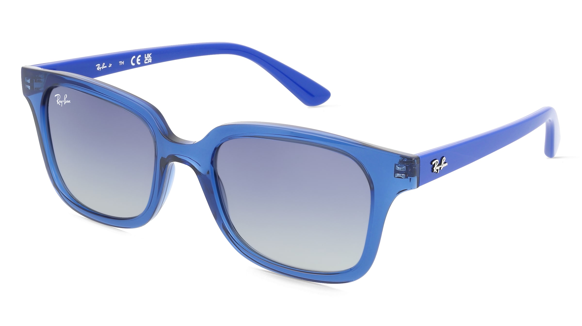 Ray-Ban Junior RJ 9071S Kinder-Sonnenbrille Vollrand Quadratisch Kunststoff-Gestell, Blau