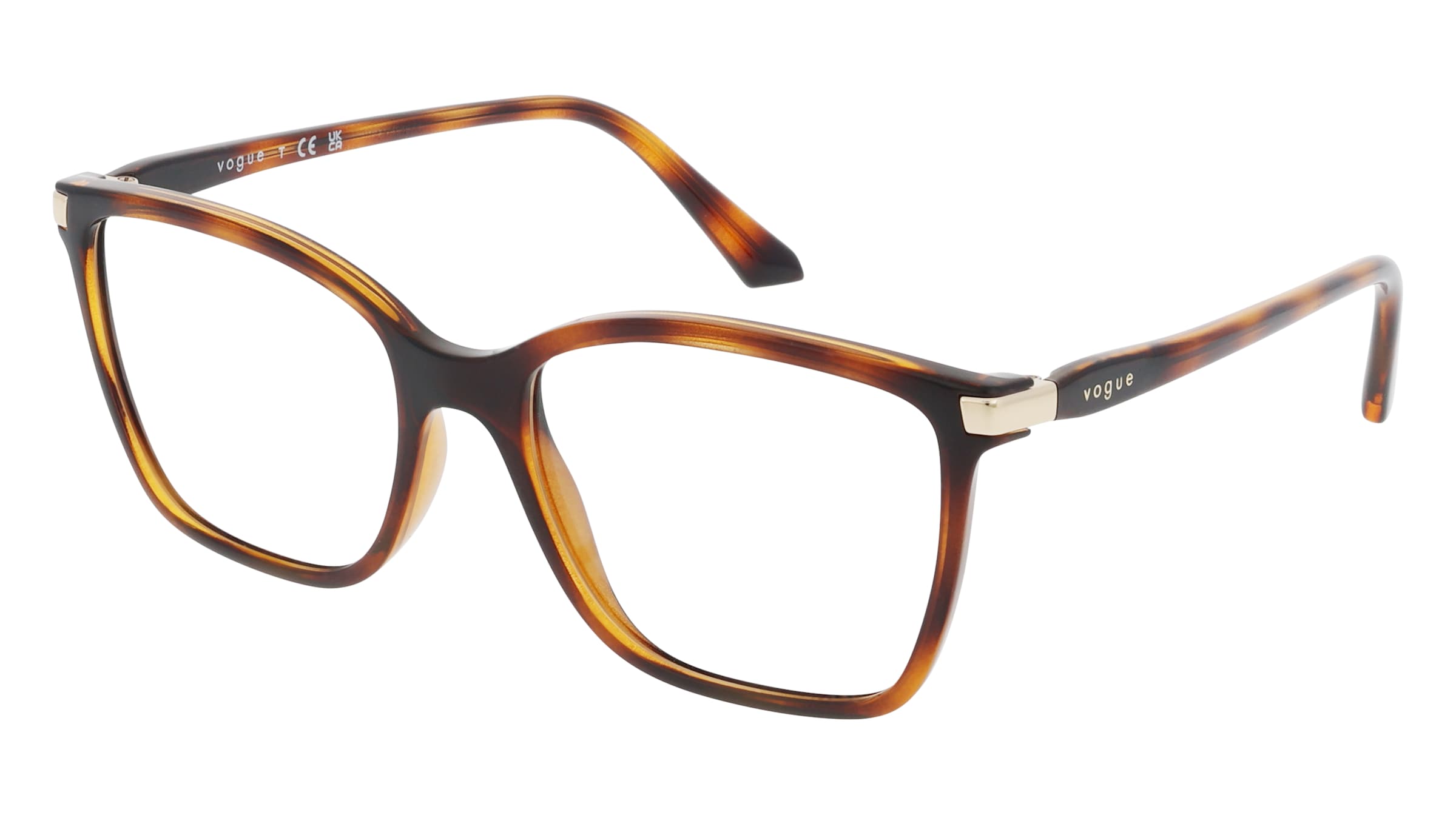 Vogue 0VO5654 Damen-Brille inkl. Gläser Vollrand Quadratisch Kunststoff-Gestell 53/17/140, Havanna