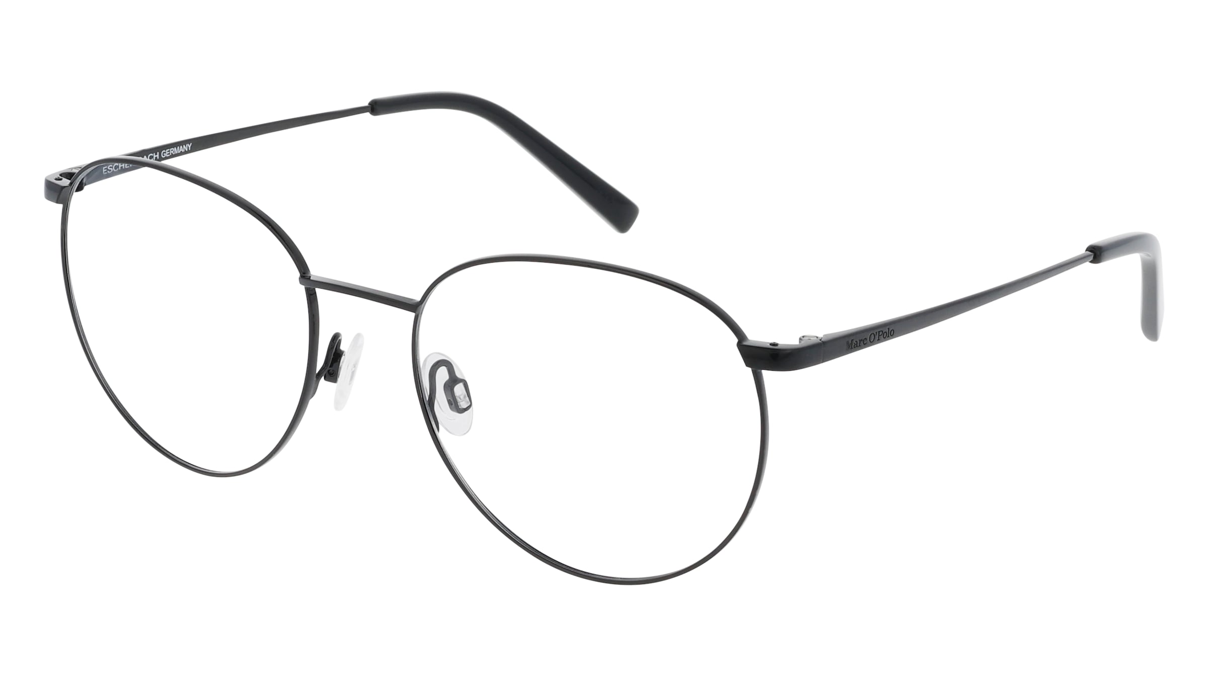 Marc O’Polo Eyewear 502198 Unisex-Brille inkl. Gläser Vollrand Panto Metall-Gestell 54/18/140, Schwarz