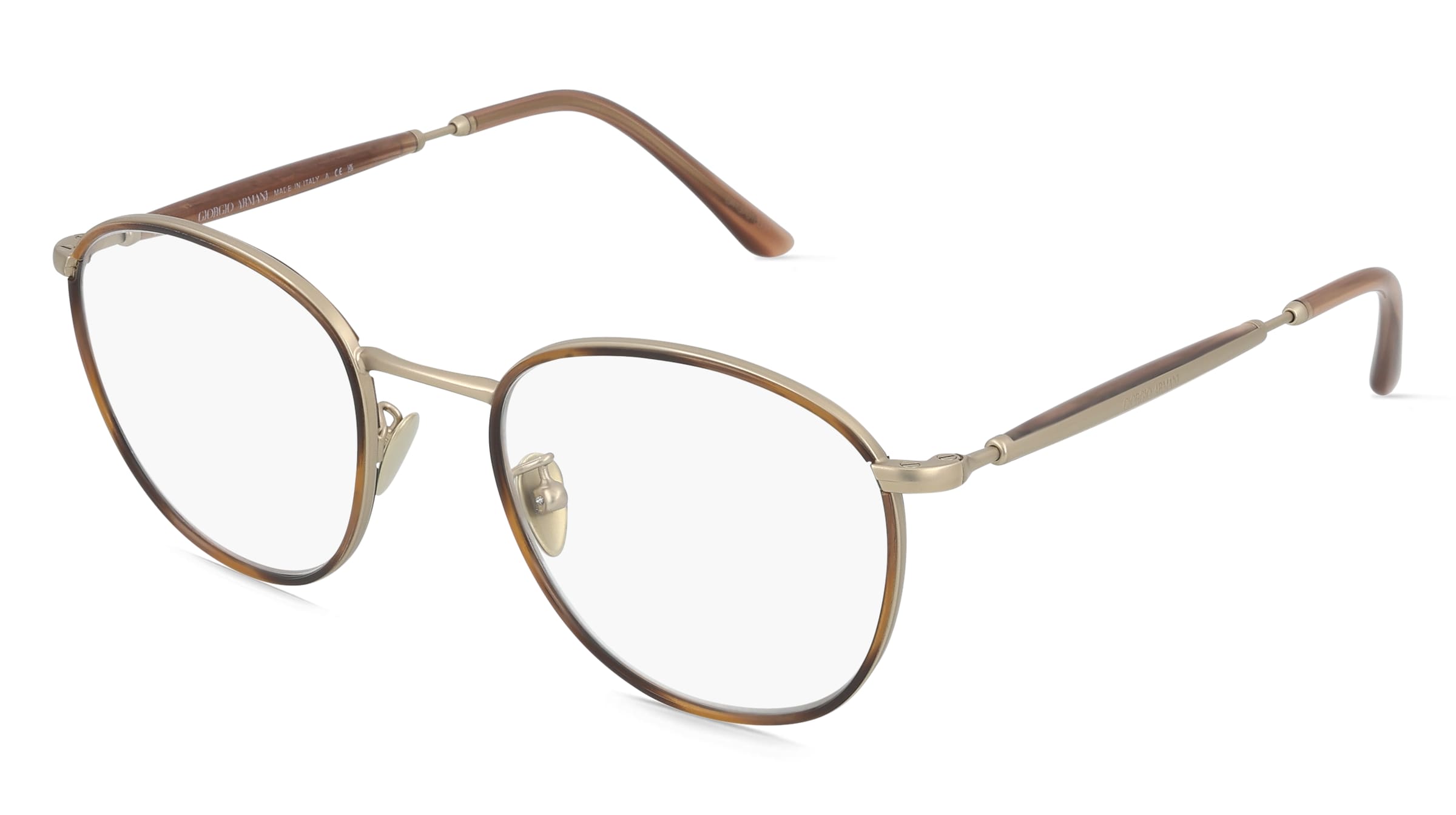 Giorgio Armani 0AR5161J Herren-Brille inkl. Gläser Vollrand Panto Metall-Gestell 50/20/145, Gold
