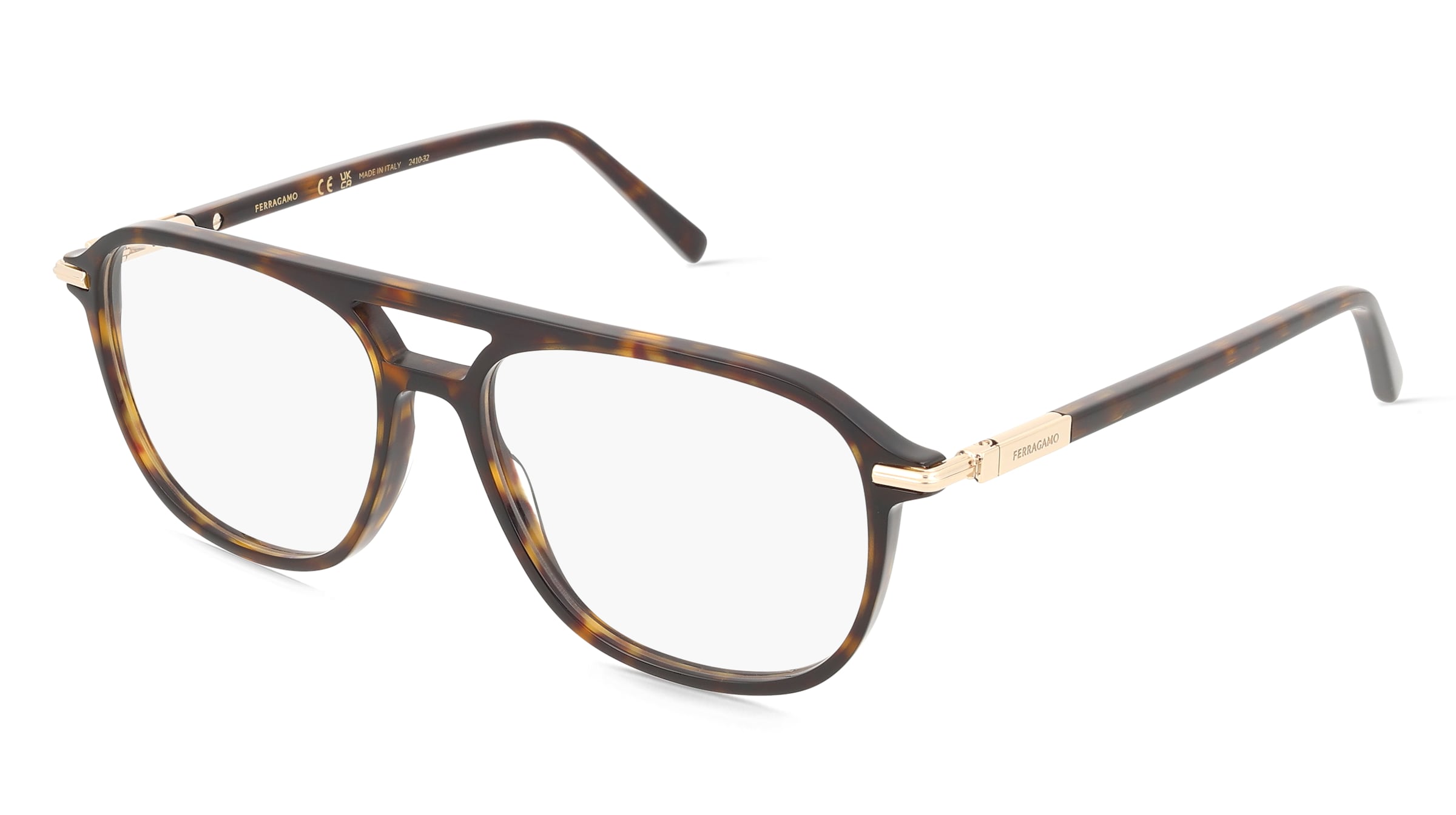 Ferragamo SF3006 Unisex-Brille inkl. Gläser Vollrand Pilot Acetat-Gestell 56/16/145, Havanna