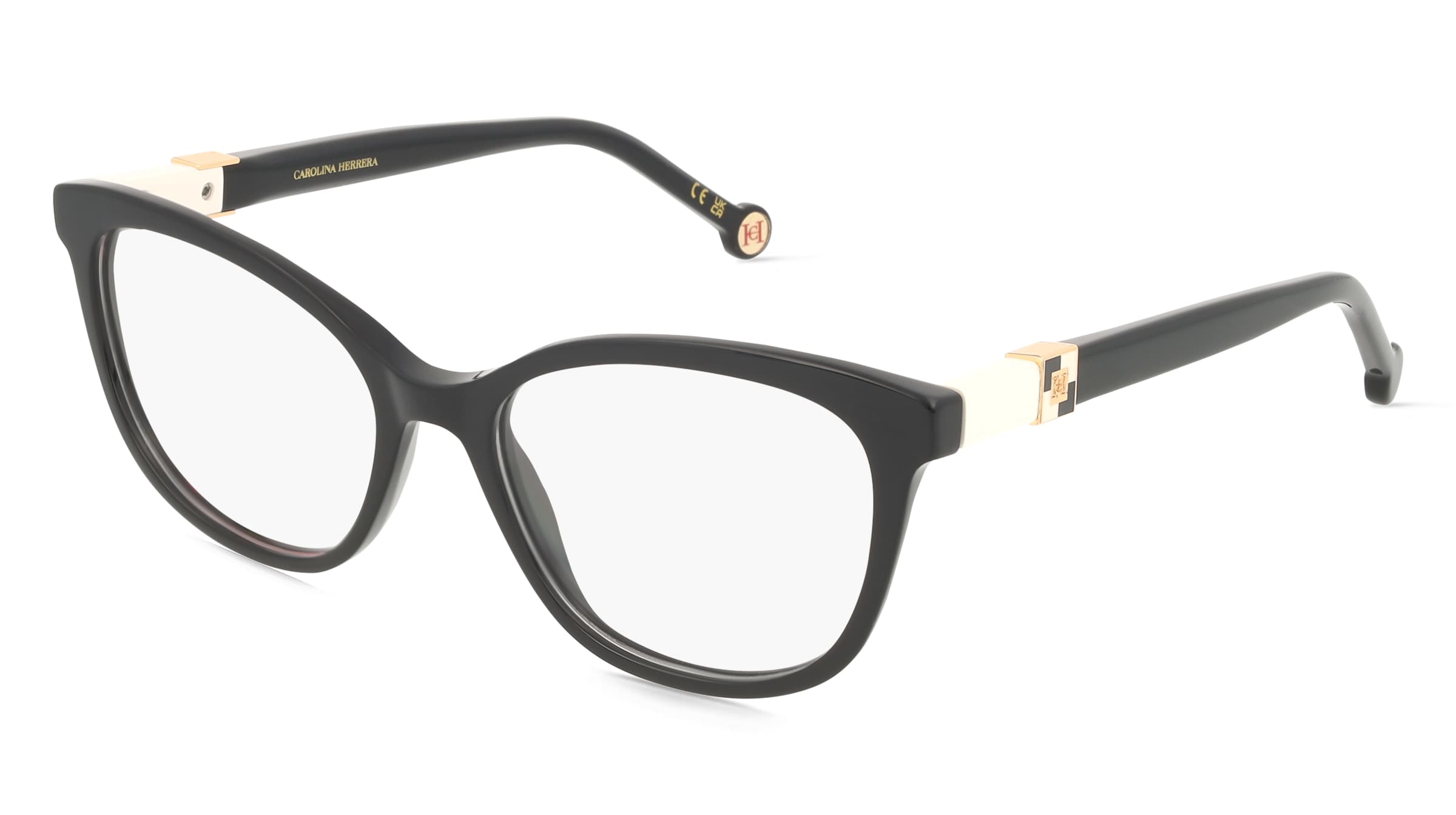 Carolina Herrera HER 0299 Damen-Brille inkl. Gläser Vollrand Panto Acetat-Gestell 53/17/145, Schwarz