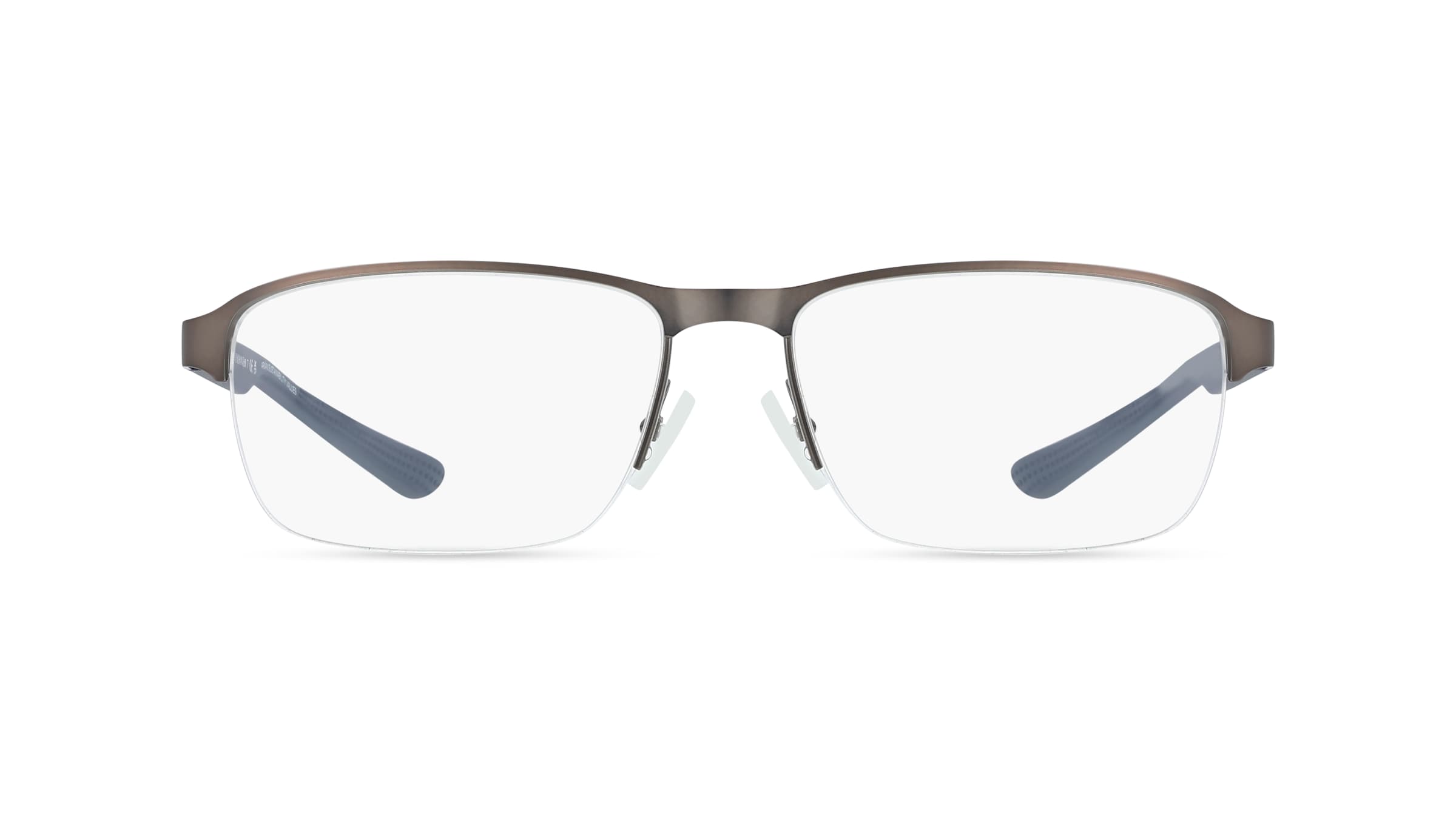 Armani Exchange 0AX1061 Herren-Brille inkl. Gläser Halbrand Quadratisch Metall-Gestell 57/17/140, grau