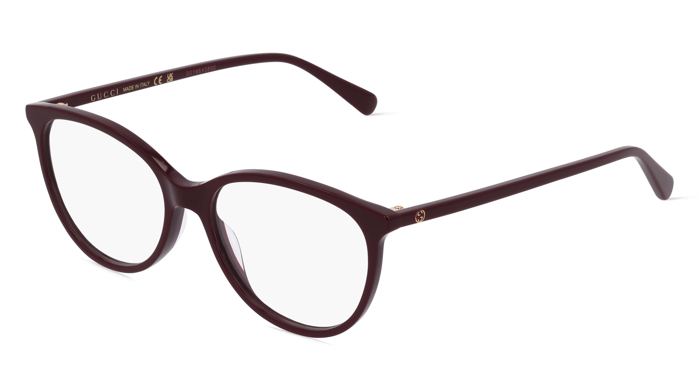Gucci GG 0550O Damen-Brille inkl. Gläser Vollrand Butterfly Acetat-Gestell 53/16/140, Rot