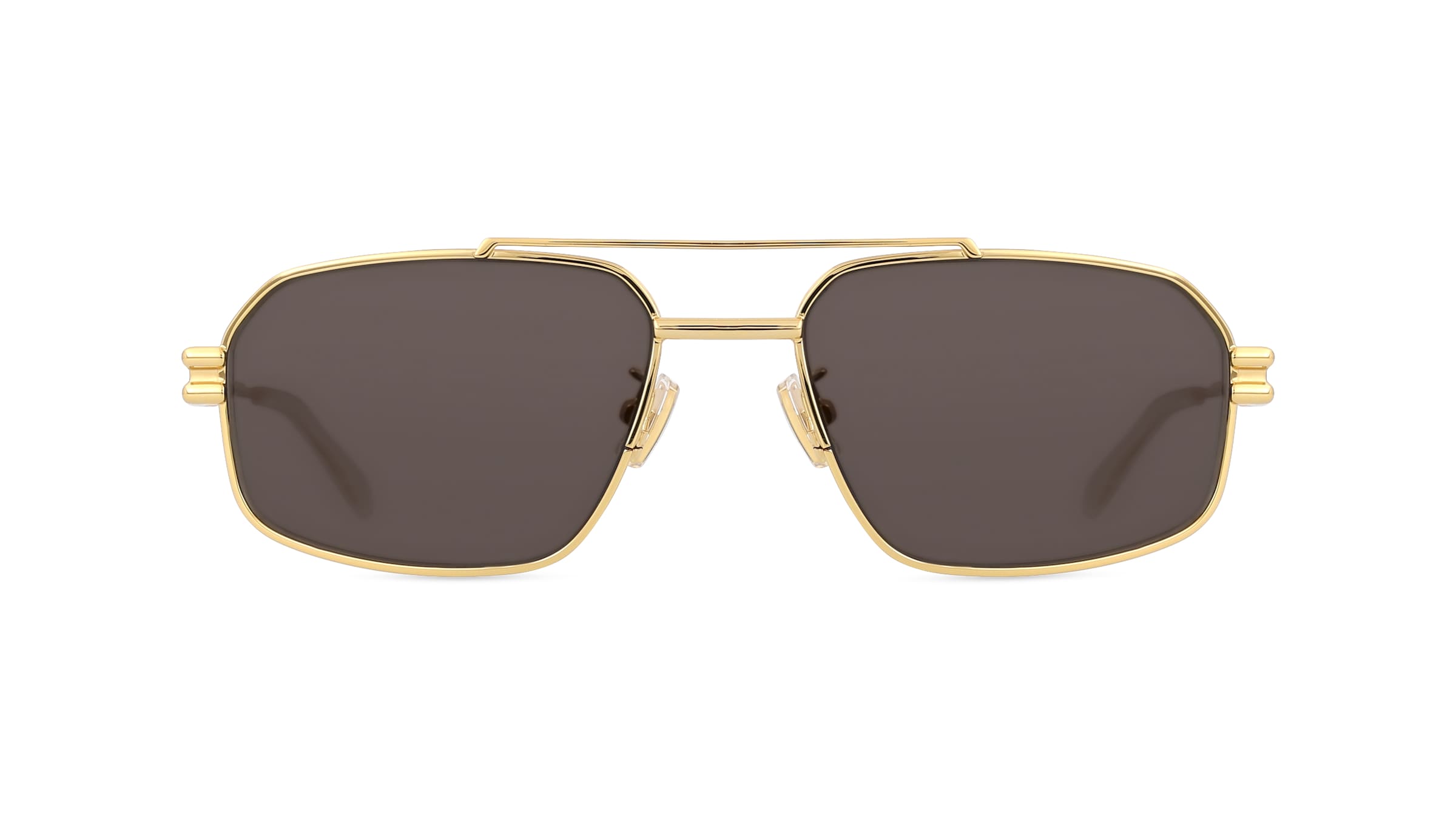 Bottega Veneta BV1128S Unisex-Sonnenbrille Vollrand Eckig Metall-Gestell, gold