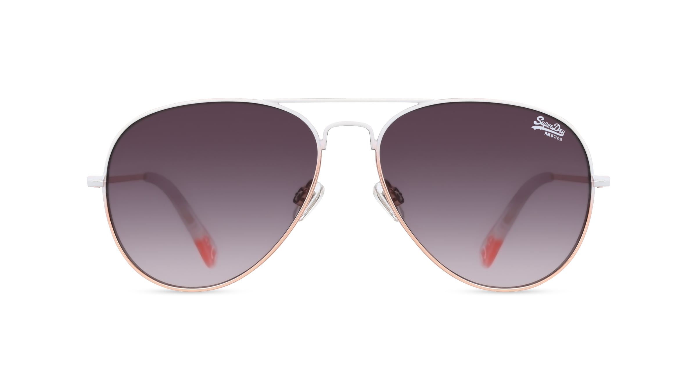 Superdry HERITAGE Unisex-Sonnenbrille Vollrand Pilot Metall-Gestell, weiß