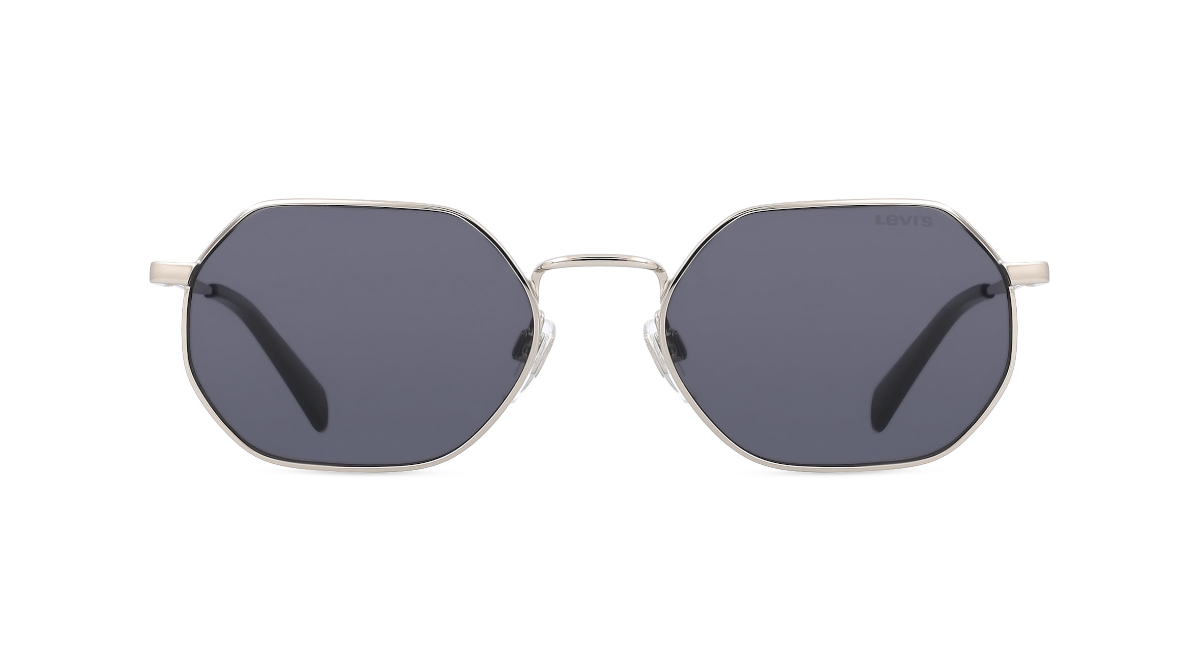 Levi's LV 1030/S Herren-Sonnenbrille Vollrand Achteckig Metall-Gestell, silber