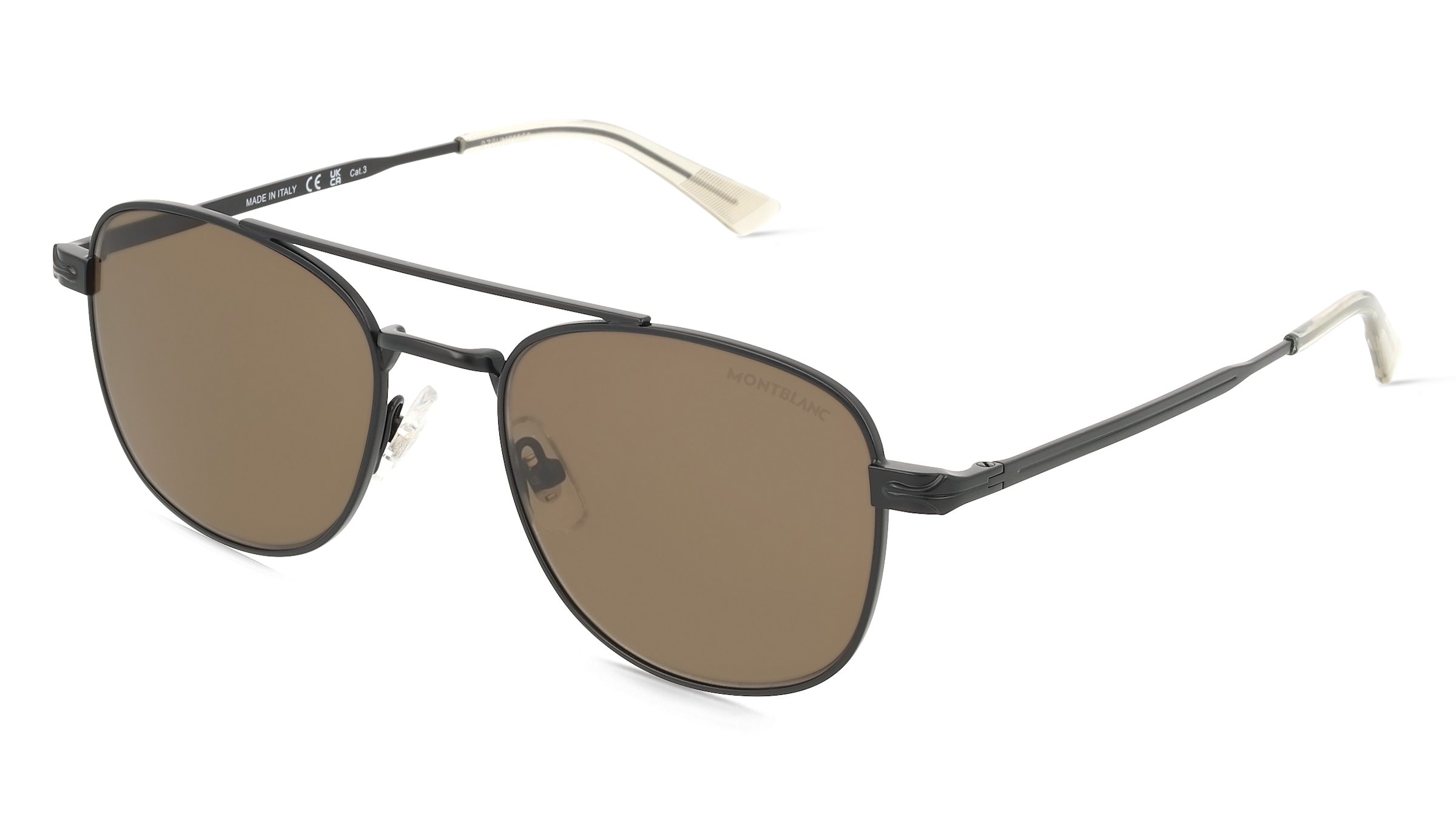 Montblanc MB0363S Unisex-Sonnenbrille Vollrand Pilot Metall-Gestell, Schwarz
