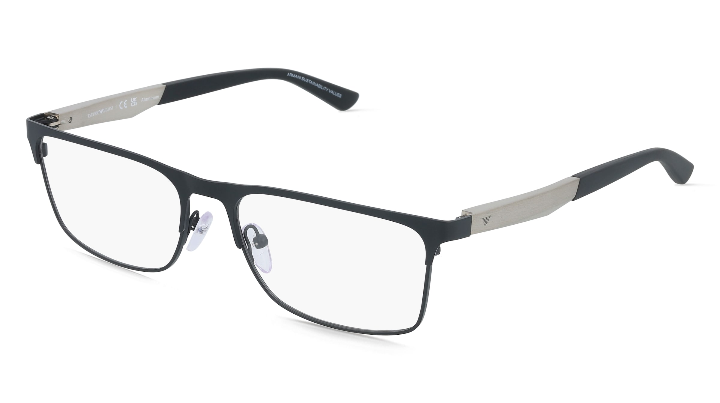 Emporio Armani EA1183 Herren-Brille inkl. Gläser Vollrand Eckig Metall-Gestell 56/17/145, Schwarz