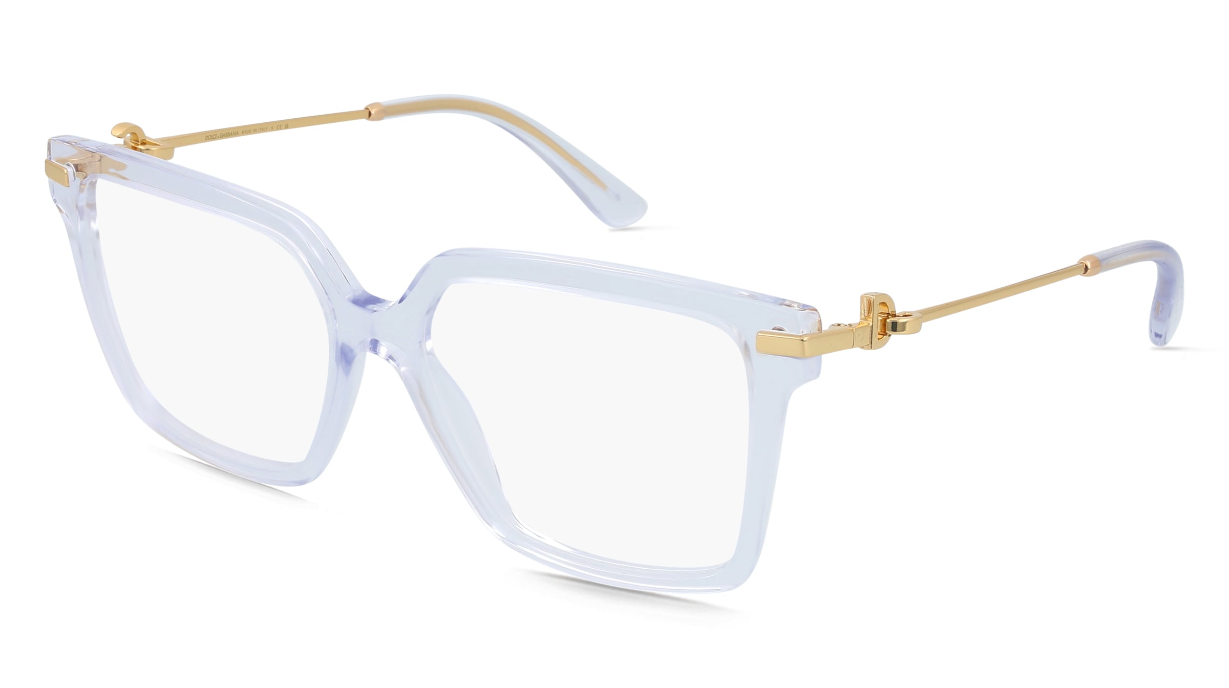 Dolce&amp;Gabbana DG3397 Damen-Brille inkl. Gläser Vollrand Quadratisch Acetat-Gestell 56/16/140, Transparent